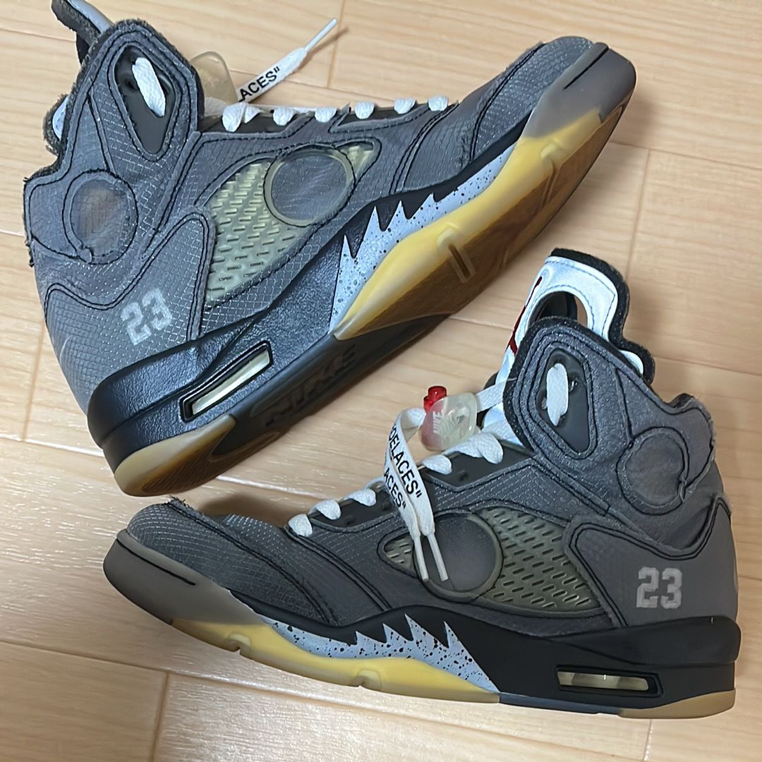 Off-White × Nike Air Jordan 5 "Black/Muslin/Fire Red"