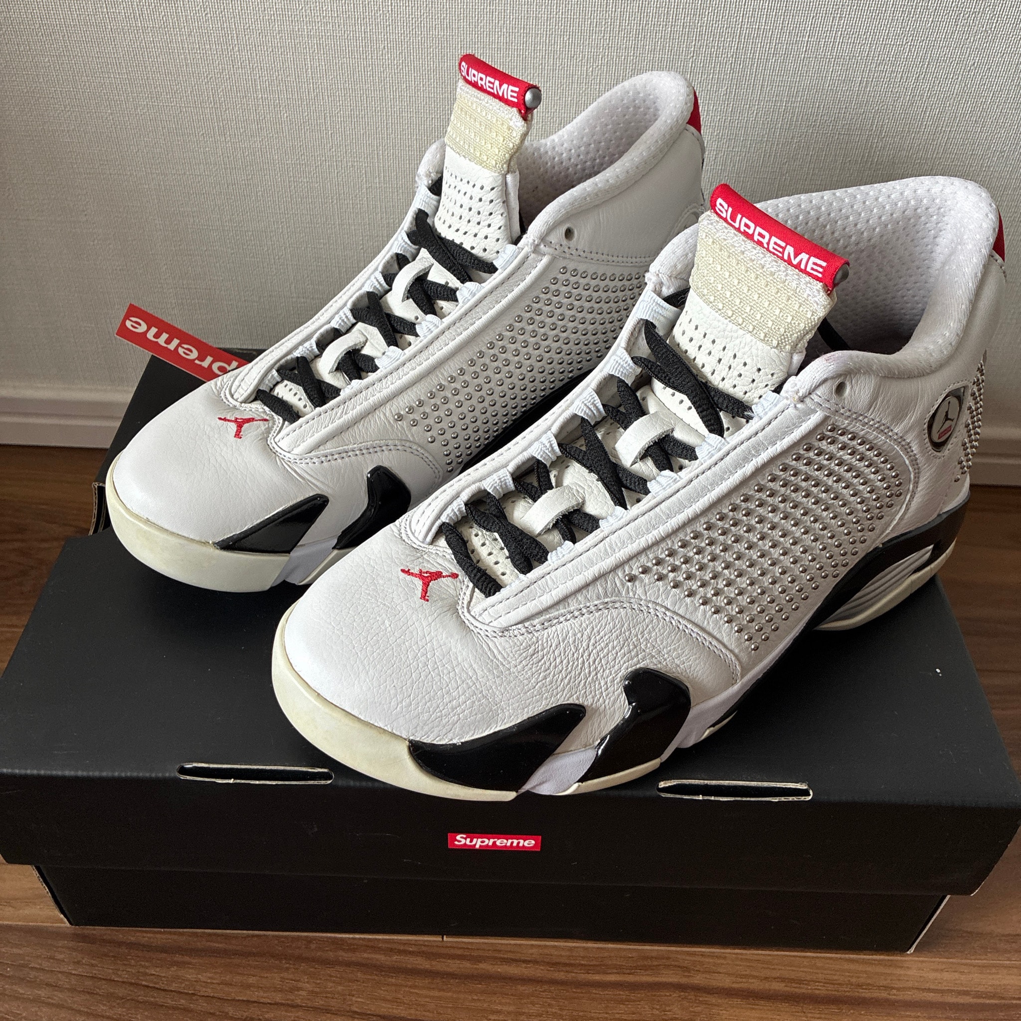 Supreme × Nike Air Jordan 14 Retro "White/University Red"
