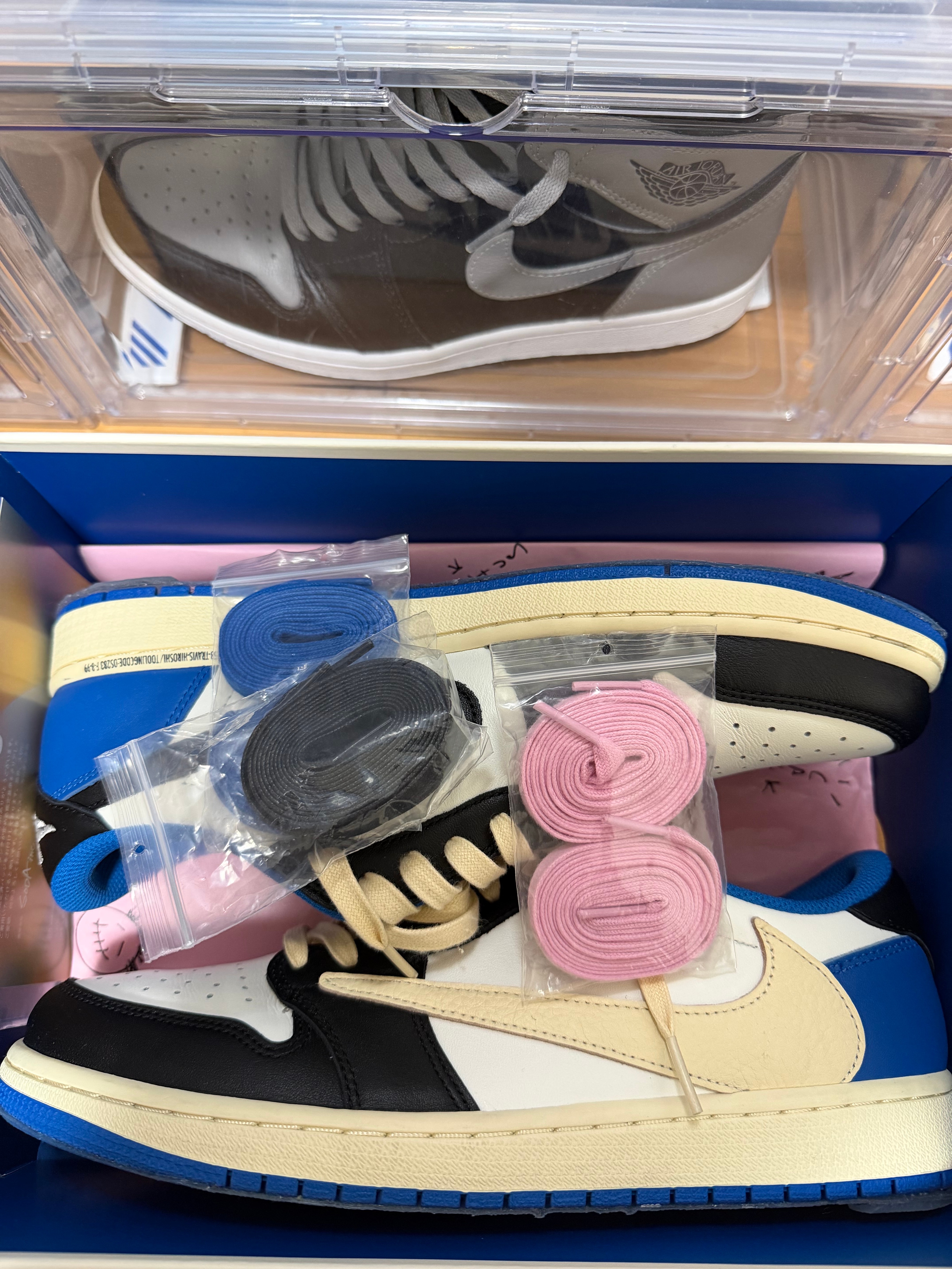 Travis Scott × fragment design × Nike Air Jordan 1 Low OG SP "Military Blue"
