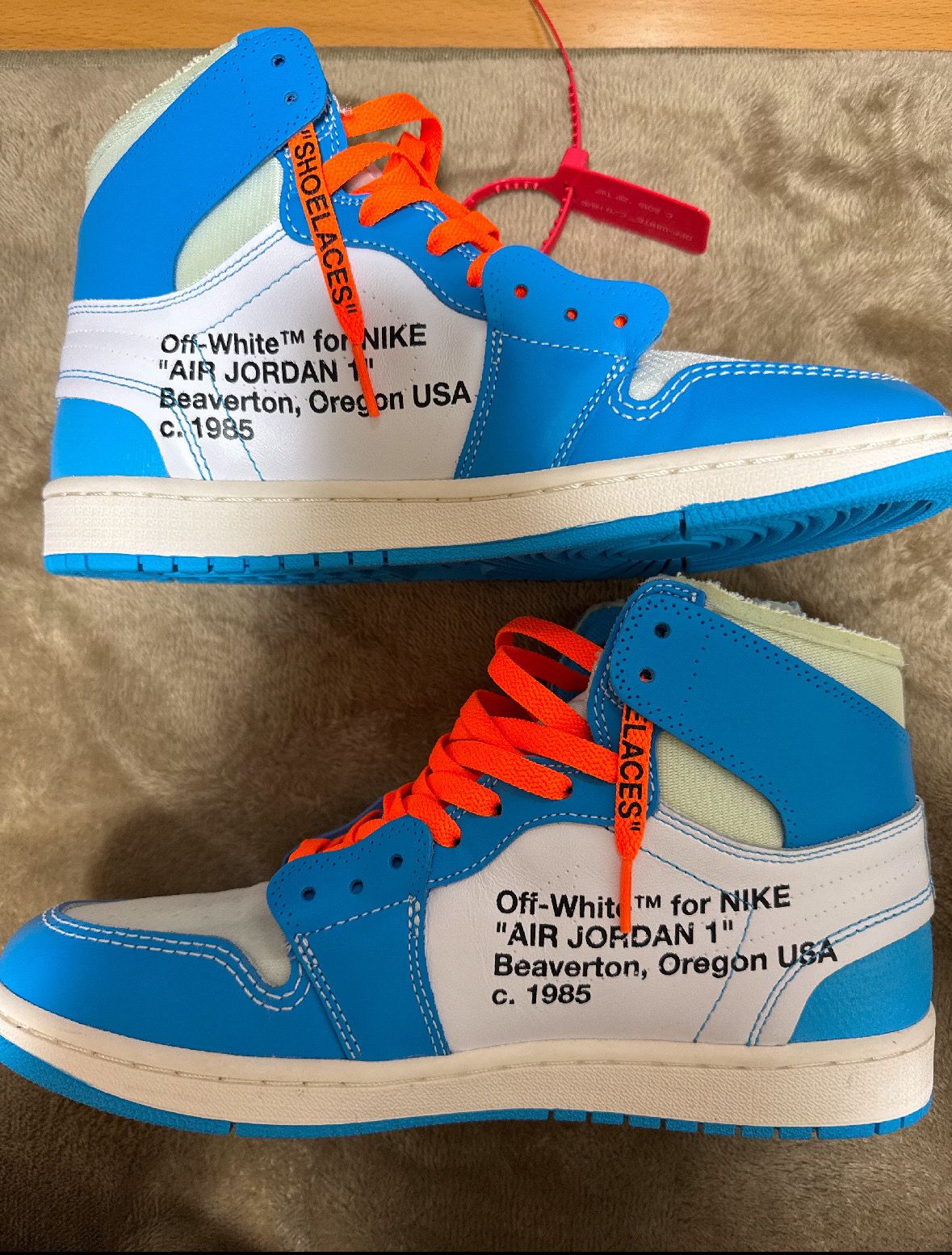 Off-White × Nike Air Jordan 1 High UNC "White/Dark Powder Blue"
