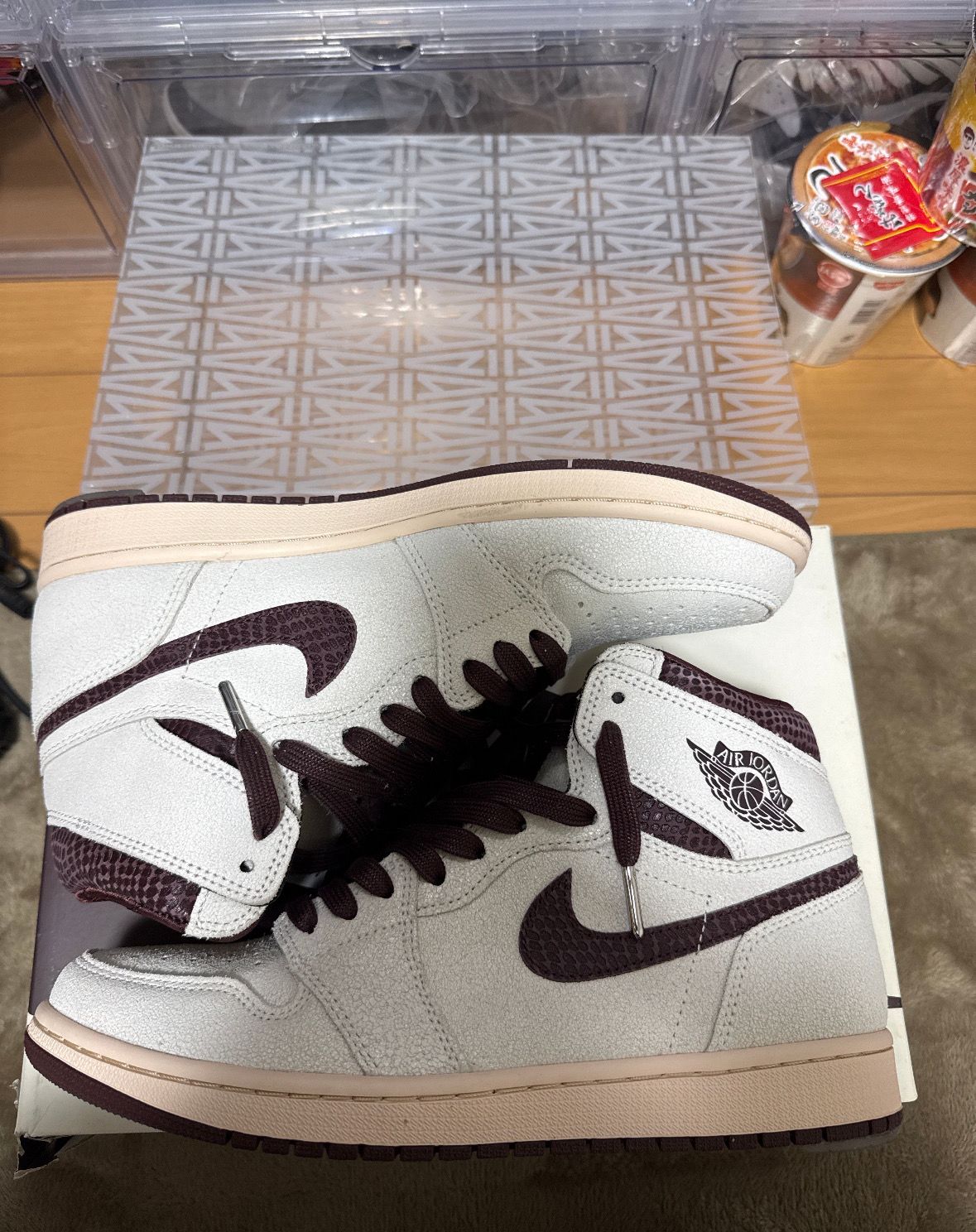 A Ma Maniere × Nike Air Jordan 1 Retro High OG "Sail and Burgundy"