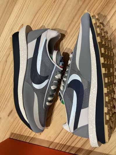 CLOT × Sacai × Nike LD Waffle "Grey Obsidian/Cool Grey"