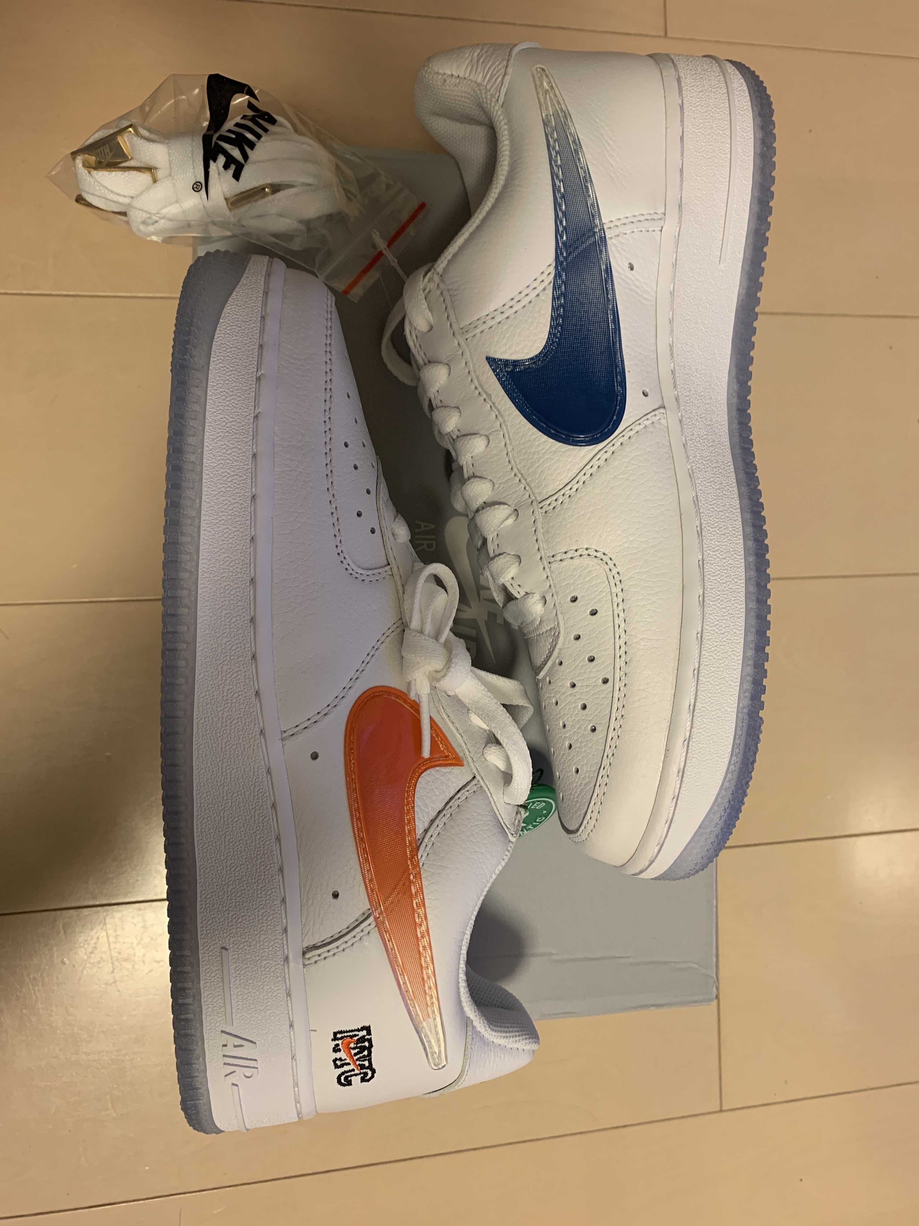 KITH × Nike Air Force 1 Low "White/Rush Blue/White/Brilliant Orange"