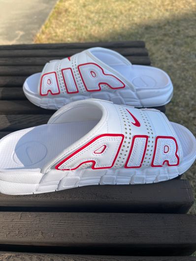 Nike Air More Uptempo Slide "White and University Red"