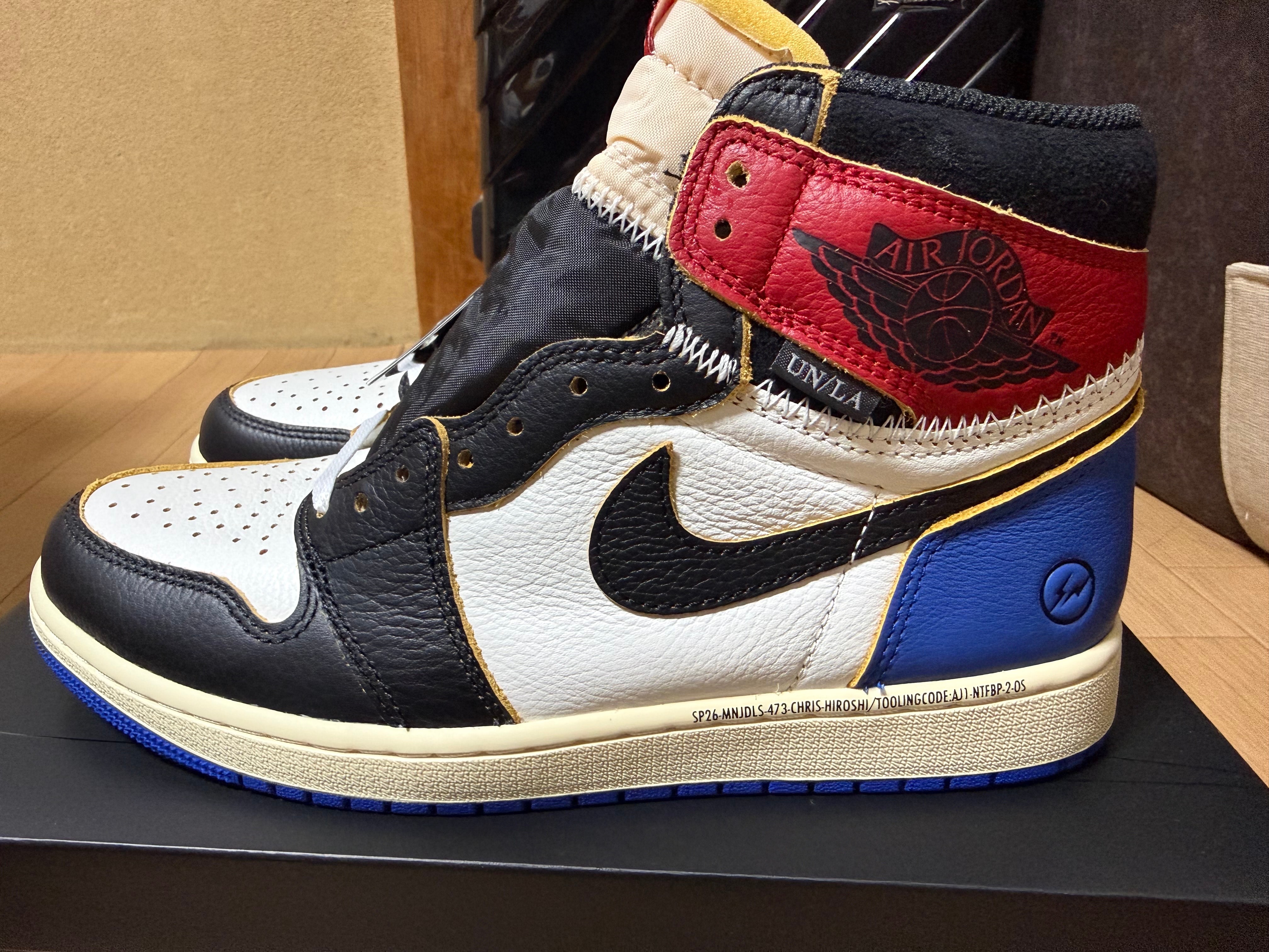 fragment design × UNION × Nike Air Jordan 1 High OG "Black/Varsity Red"