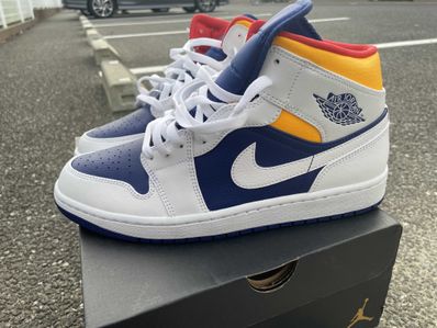Nike Air Jordan 1 Mid "White/Navy/Yellow"