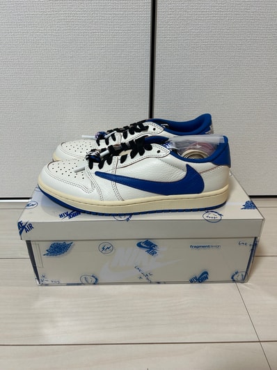 Travis Scott × fragment design × Nike Air Jordan 1 Low OG "Sail/Military Blue"