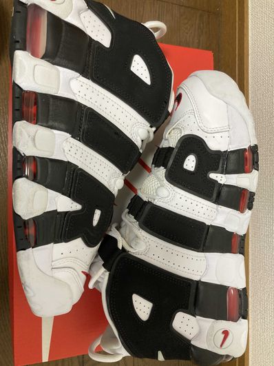 NIKE AIR MORE UPTEMPO "WHITE/BLACK/UNIVERSITY RED"(2020)