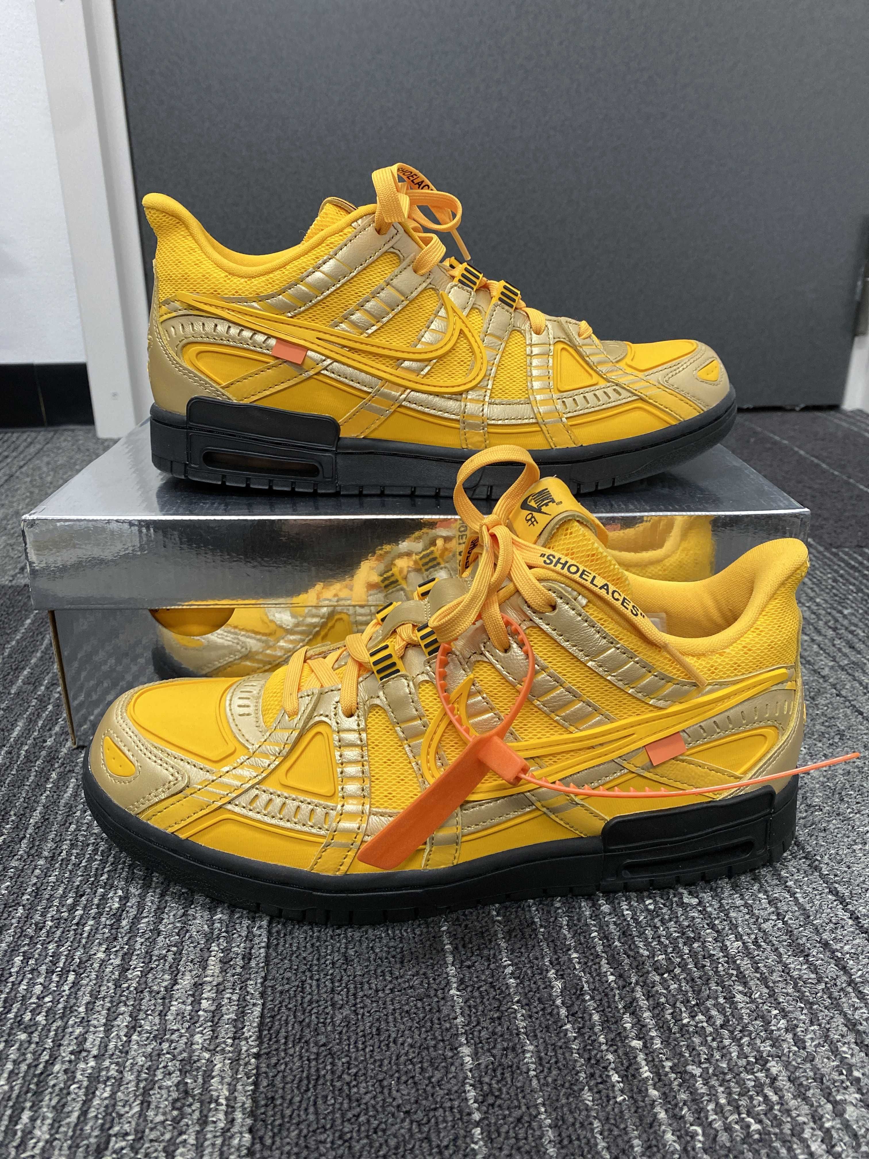 Off-White × Nike Air Rubber Dunk "University Gold" 