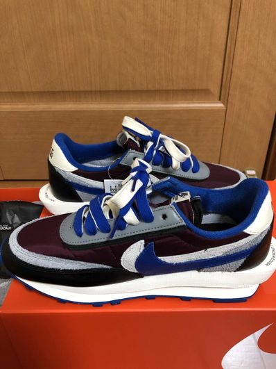 UNDERCOVER × sacai × Nike LD Waffle "Night Maroon/Pale Ivory-Ground Grey-Team Royal"