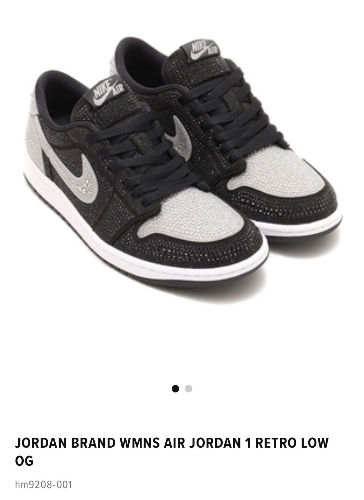 Swarovski × Nike Women's Air Jordan 1 Low OG "Crystal/Shadow"