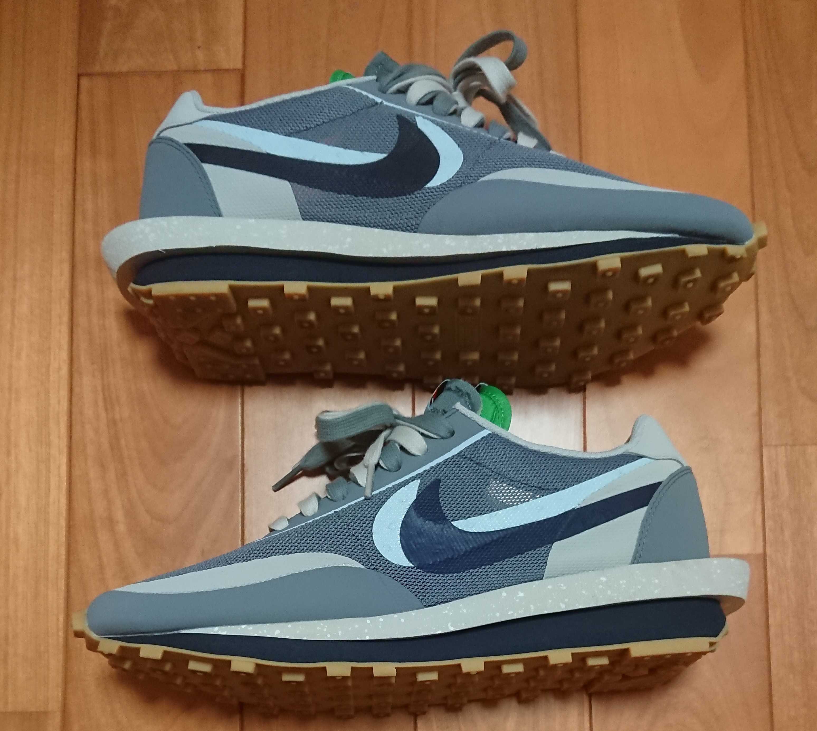 CLOT × Sacai × Nike LD Waffle "Grey Obsidian/Cool Grey"