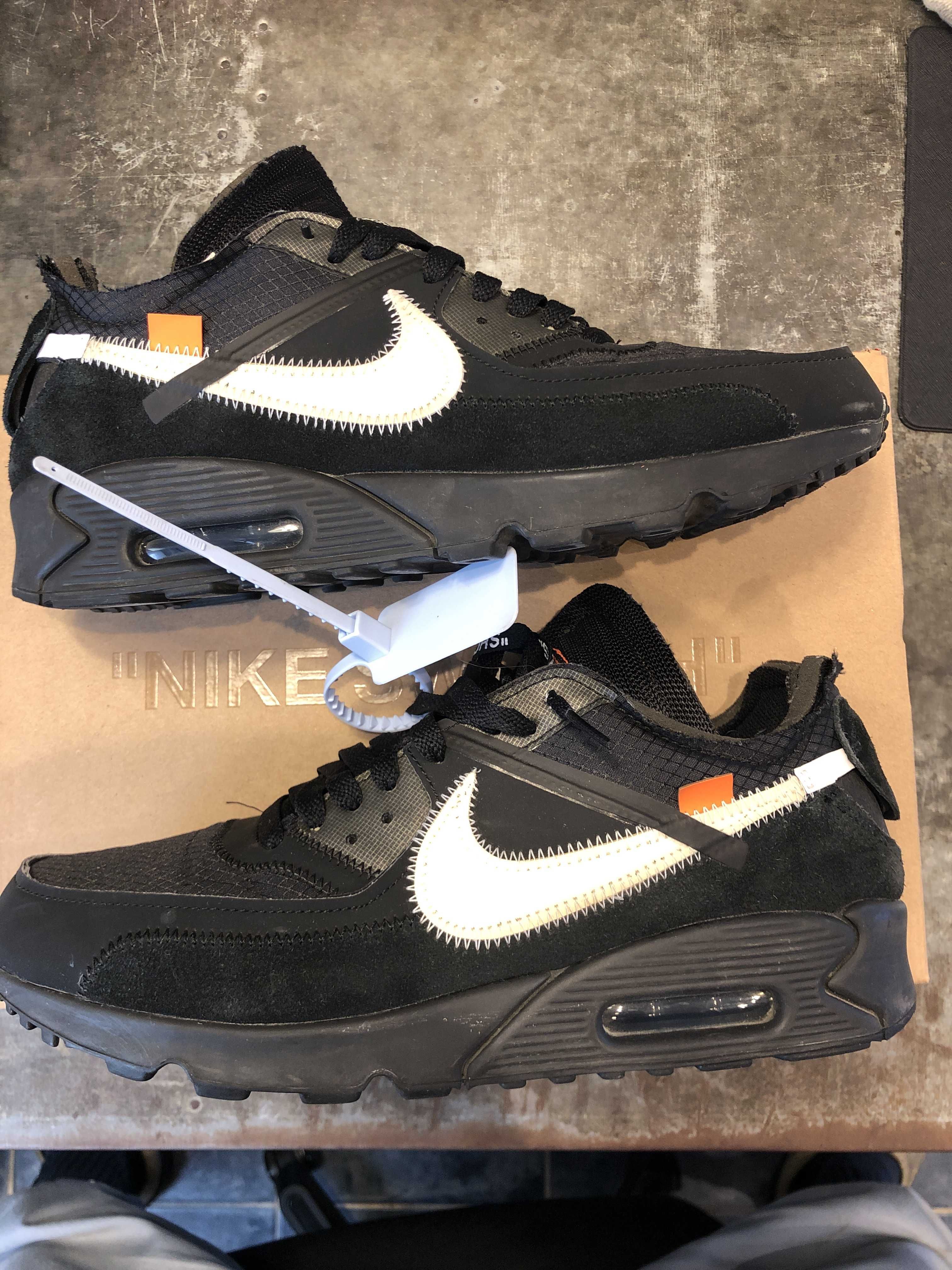 Off-White × Nike Air Max 90 "Black/Black-Cone-White"