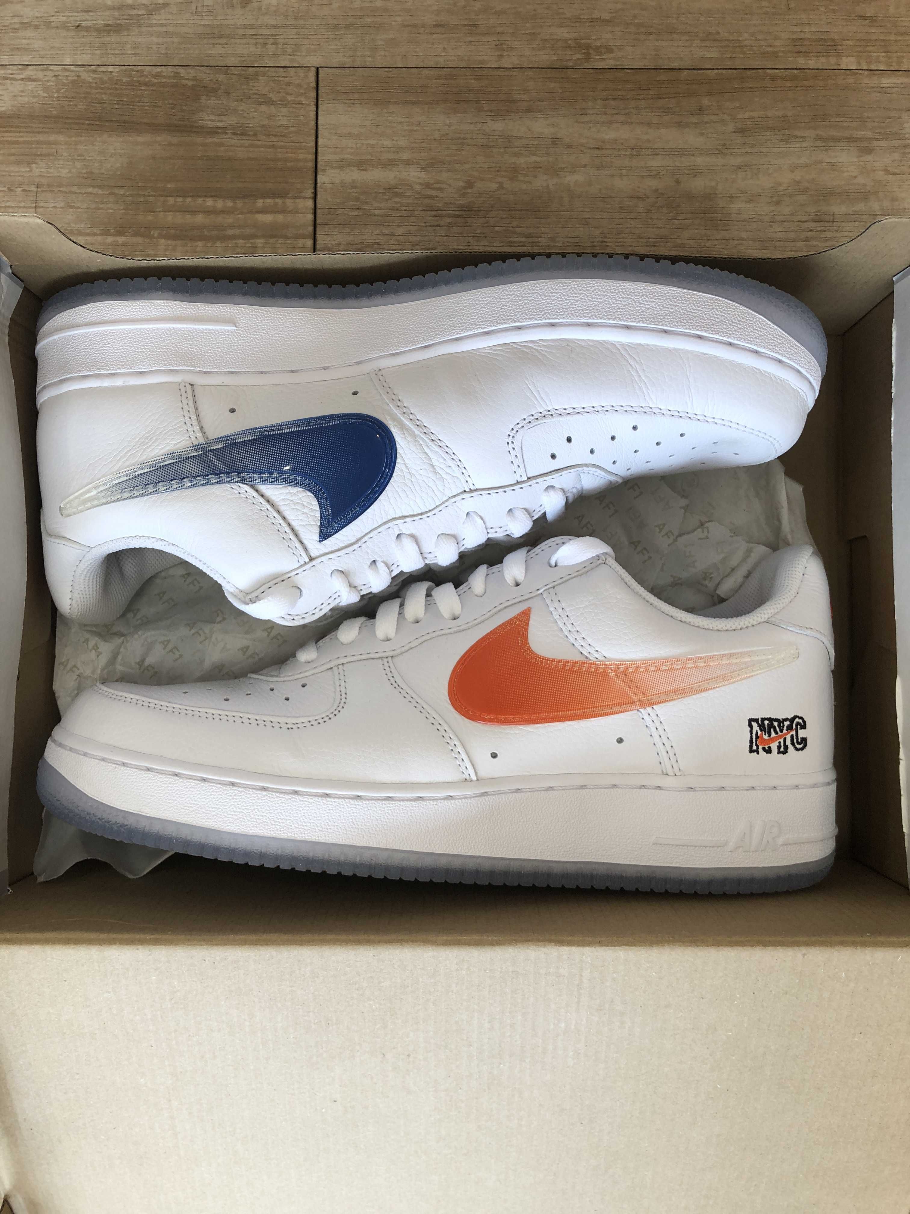 KITH × Nike Air Force 1 Low "White/Rush Blue/White/Brilliant Orange"