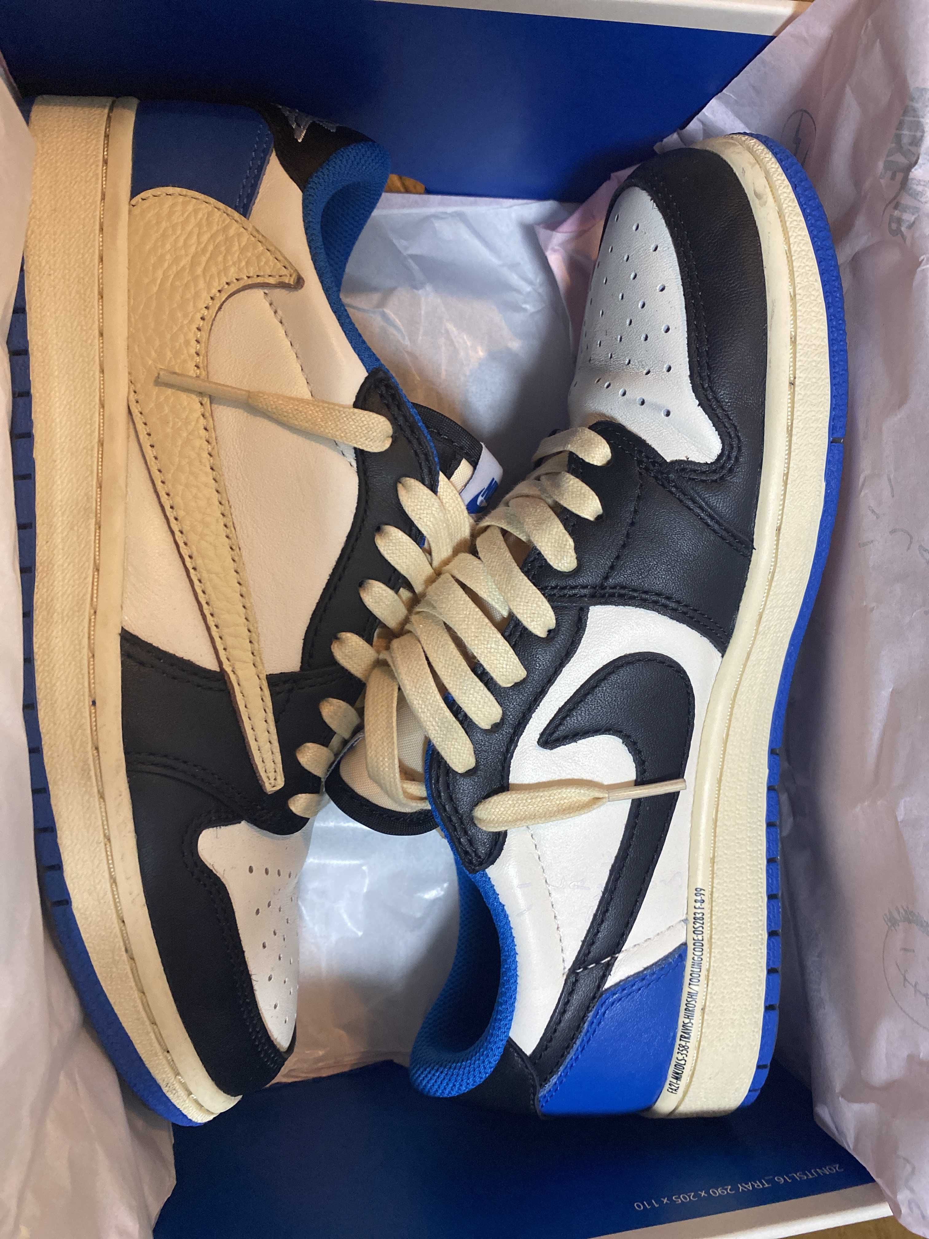 Travis Scott × fragment design × Nike Air Jordan 1 Low OG SP "Military Blue"