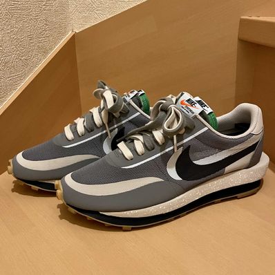 CLOT × Sacai × Nike LD Waffle "Grey Obsidian/Cool Grey"