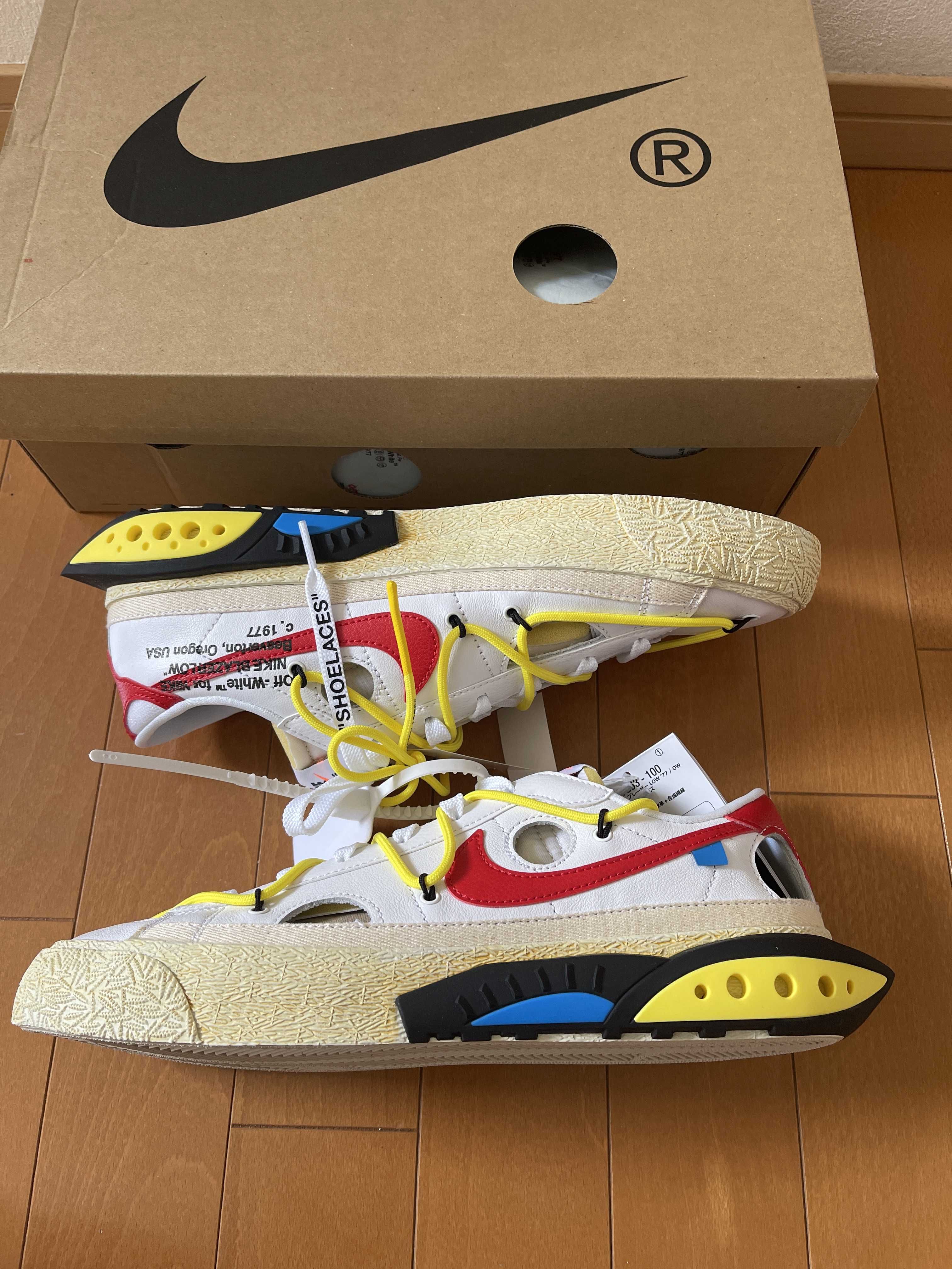 Off-White × Nike Blazer Low "White and University Red"