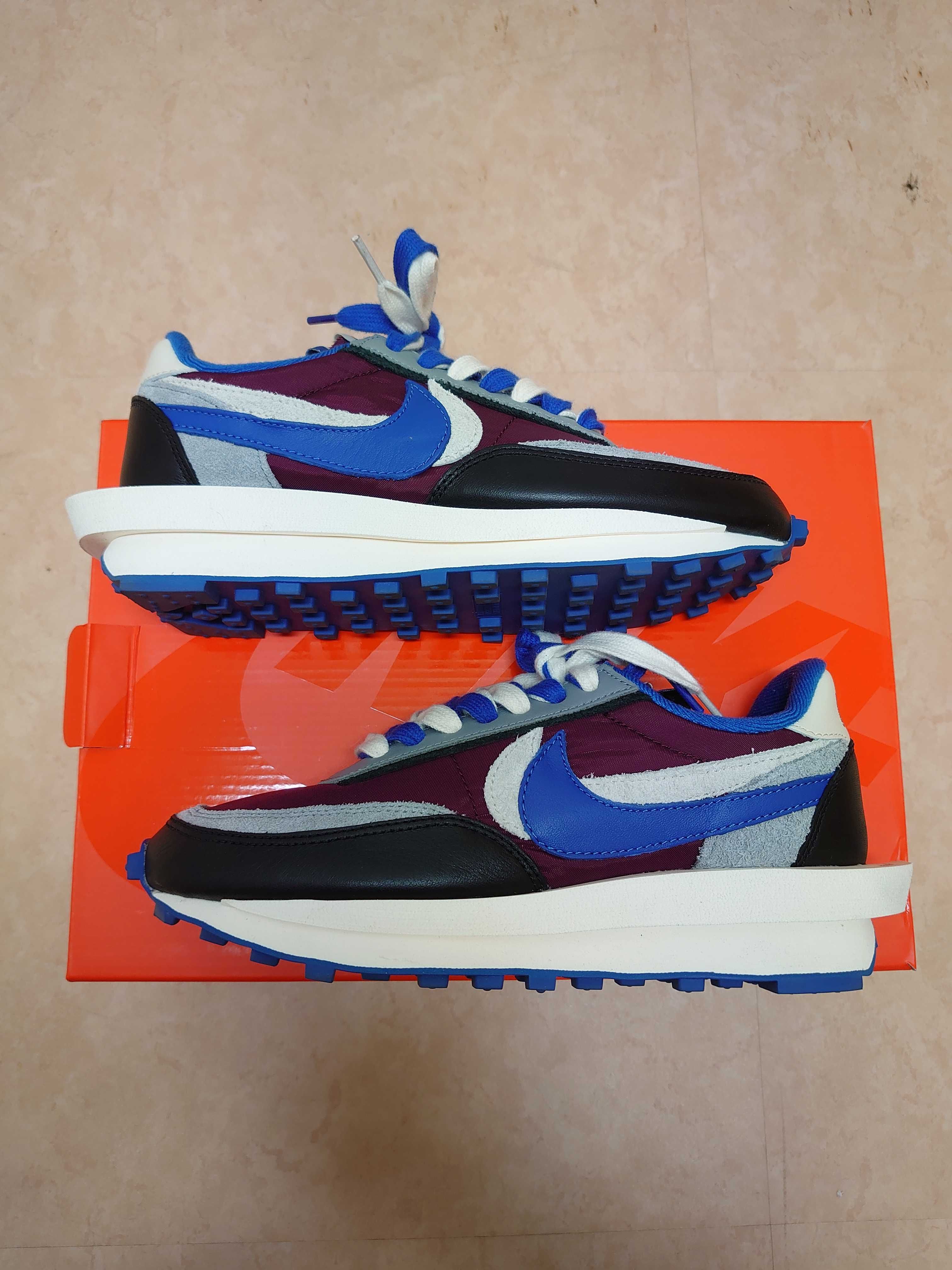 UNDERCOVER × sacai × Nike LD Waffle "Night Maroon/Pale Ivory-Ground Grey-Team Royal"