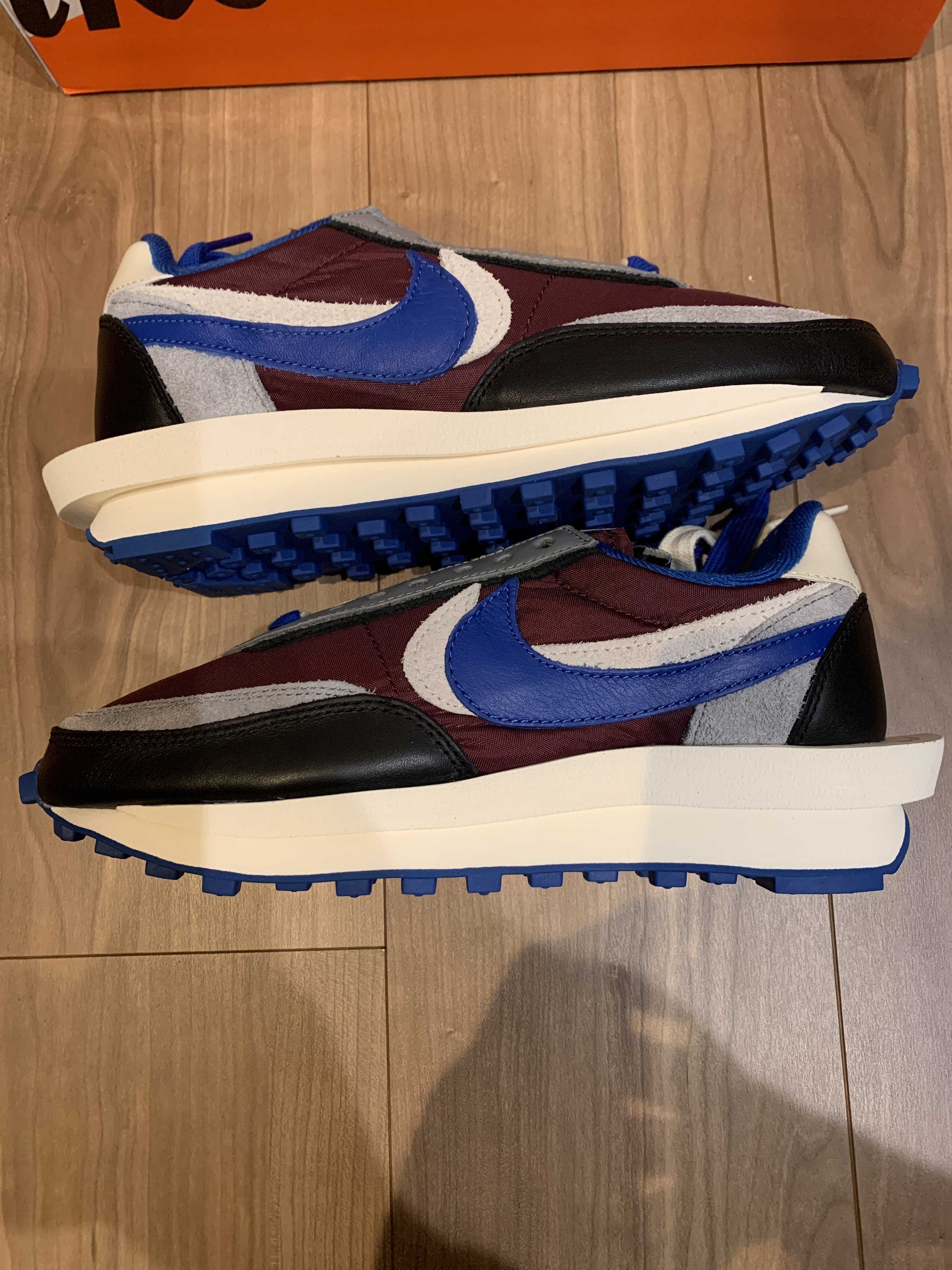 UNDERCOVER × sacai × Nike LD Waffle "Night Maroon/Pale Ivory-Ground Grey-Team Royal"