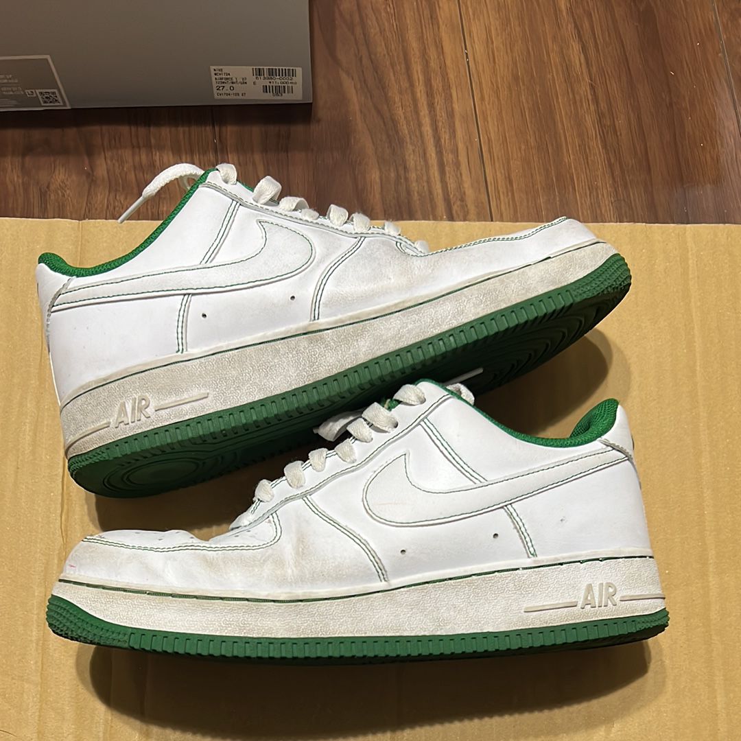 ナイキ NIKE CV1724 エアフォース1 ロー 27cm 白 グリーン緑 Nike Air