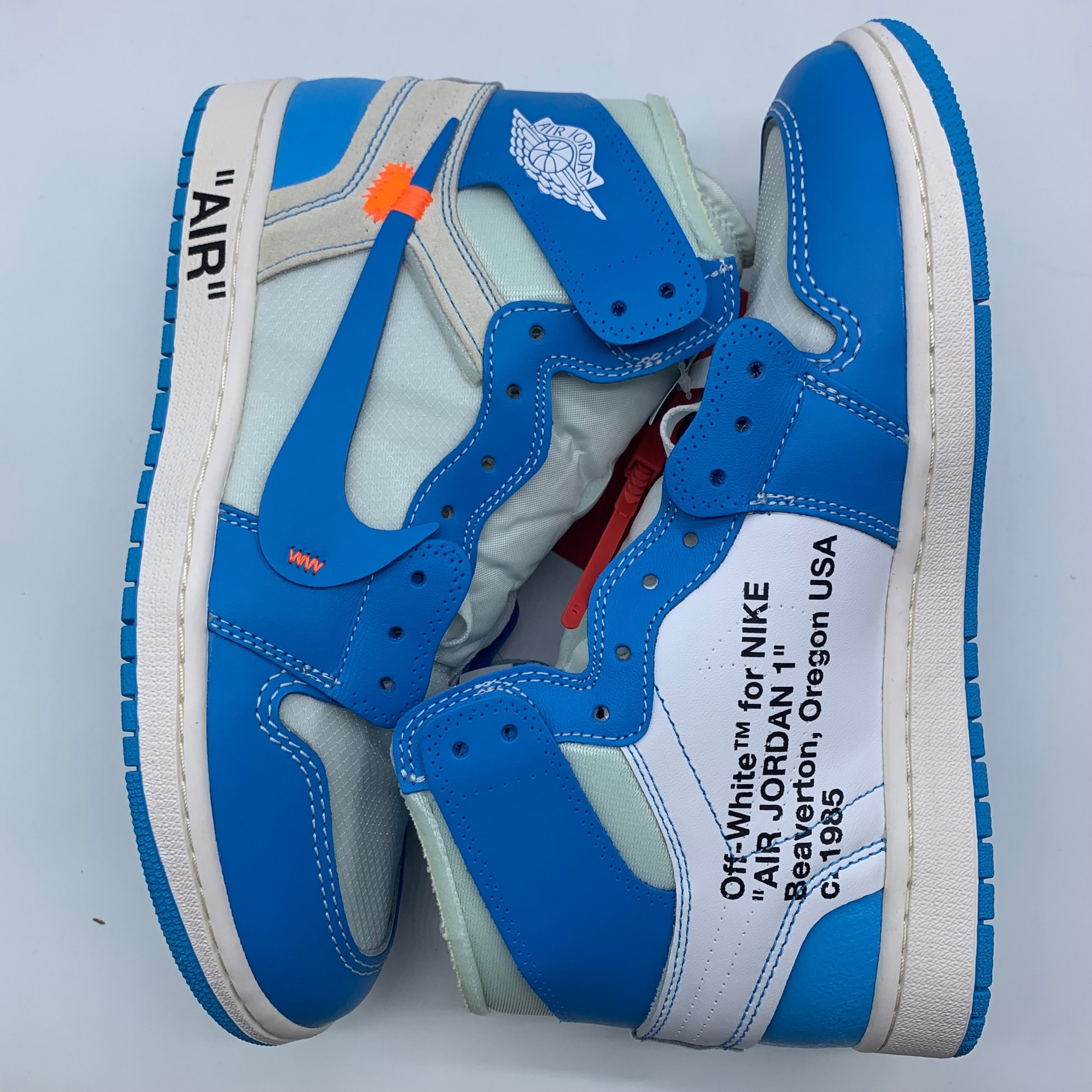 Off-White × Nike Air Jordan 1 High UNC "White/Dark Powder Blue"