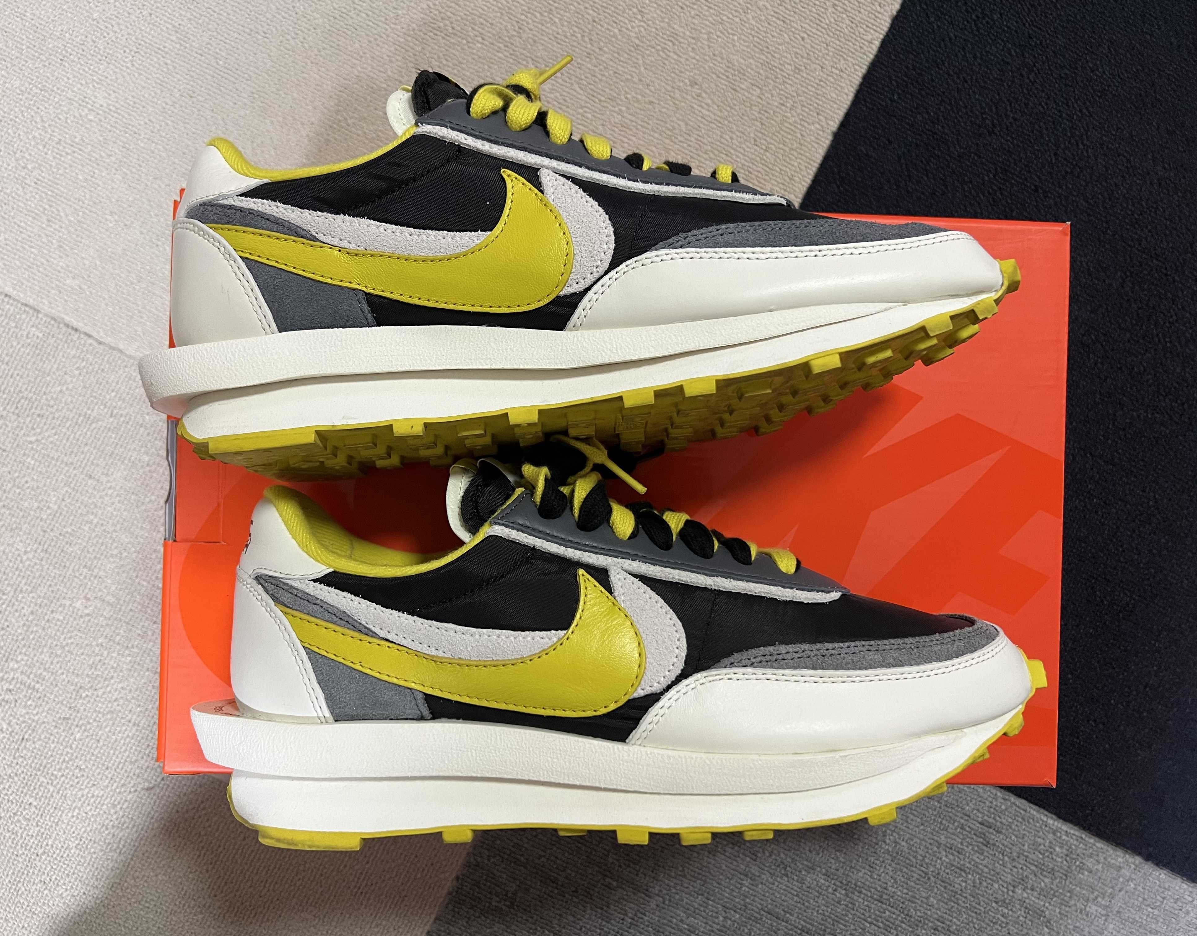 UNDERCOVER × sacai × Nike LD Waffle "Black/Sail-Dark Grey-Bright Citron"