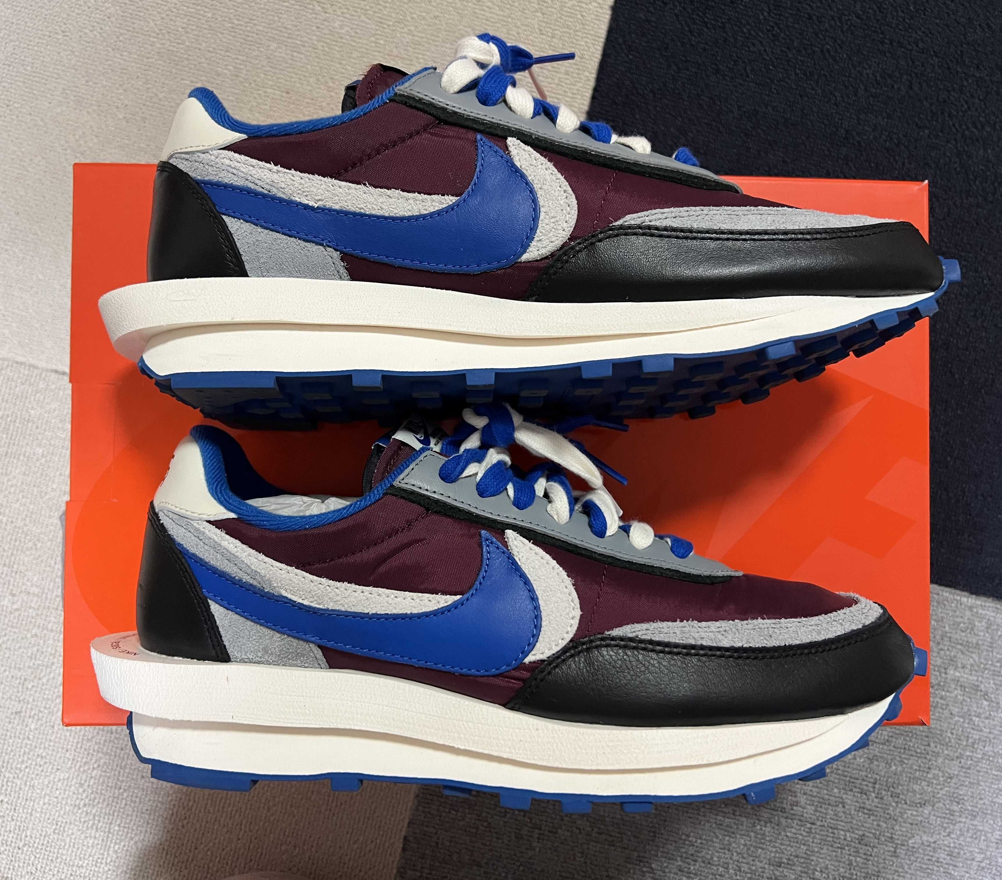 UNDERCOVER × sacai × Nike LD Waffle "Night Maroon/Pale Ivory-Ground Grey-Team Royal"