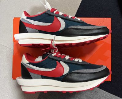 UNDERCOVER × sacai × Nike LD Waffle "Midnight Spruce/Pale Ivory-Dark Grey-University Red"