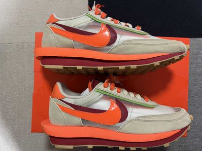 CLOT × Sacai × Nike LD Waffle "Orange Blaze"