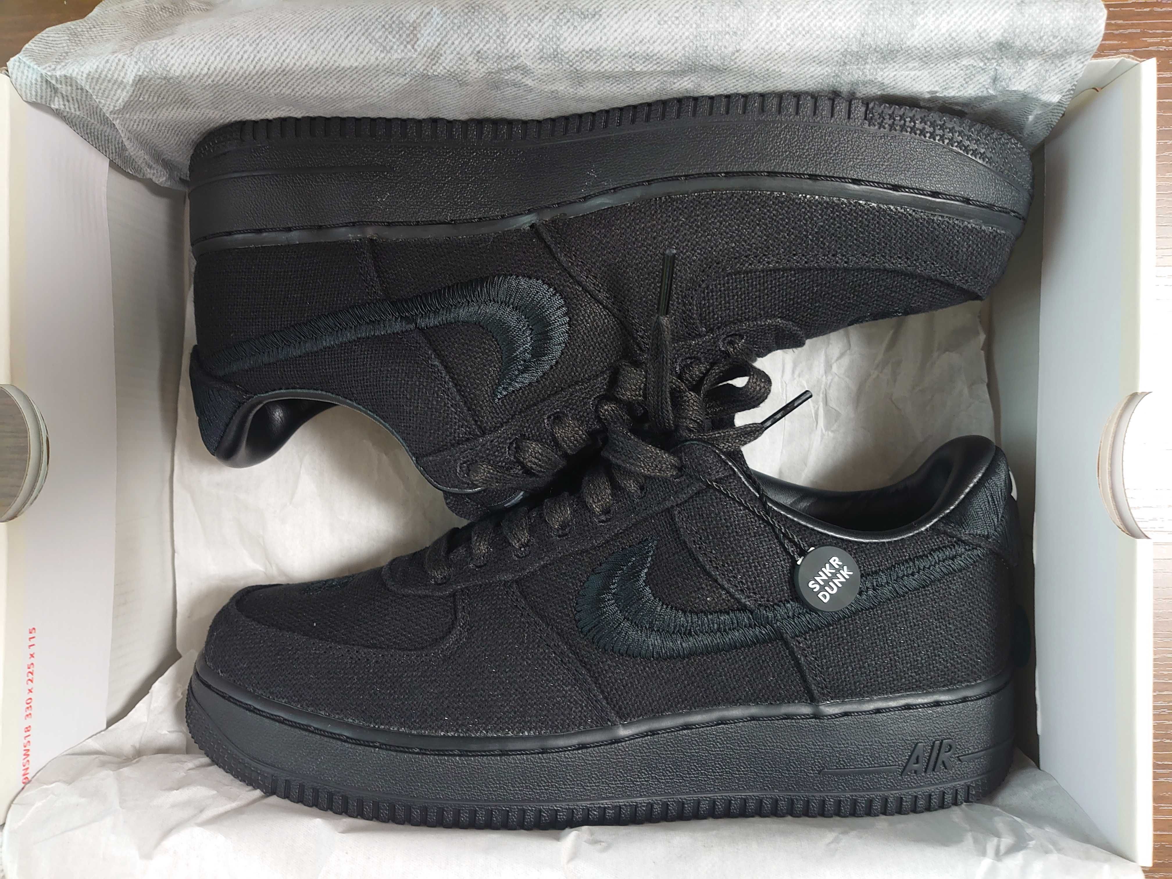 Stussy × Nike Air Force 1 Low "Triple Black"