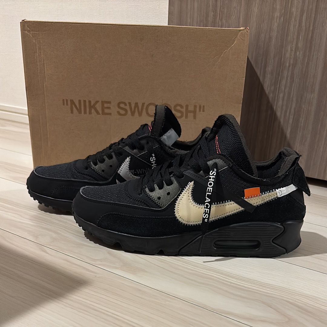 Off-White × Nike Air Max 90 "Black/Black-Cone-White"