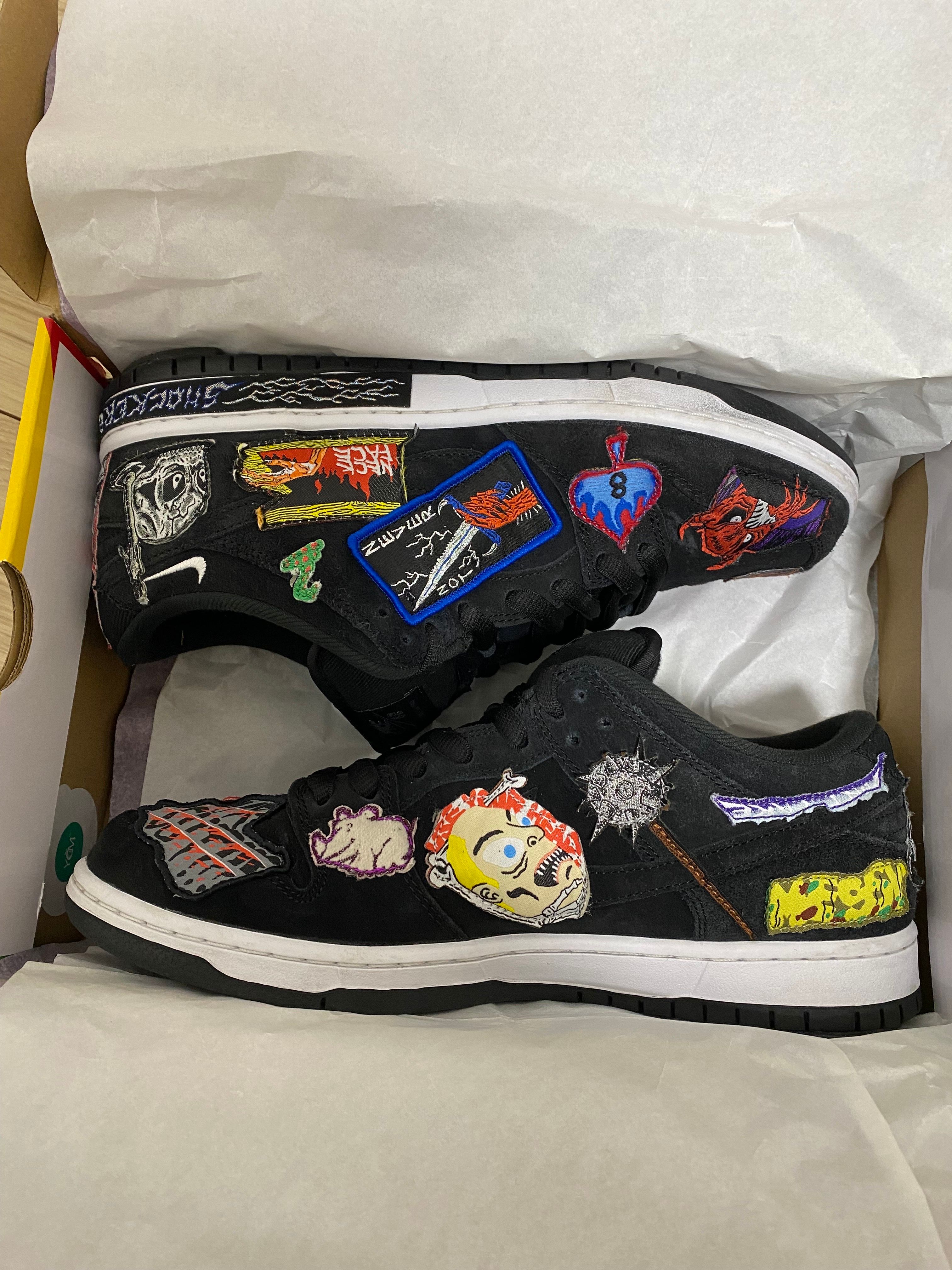 Neck face × Nike SB Dunk Low "Black/White/Multi Color"