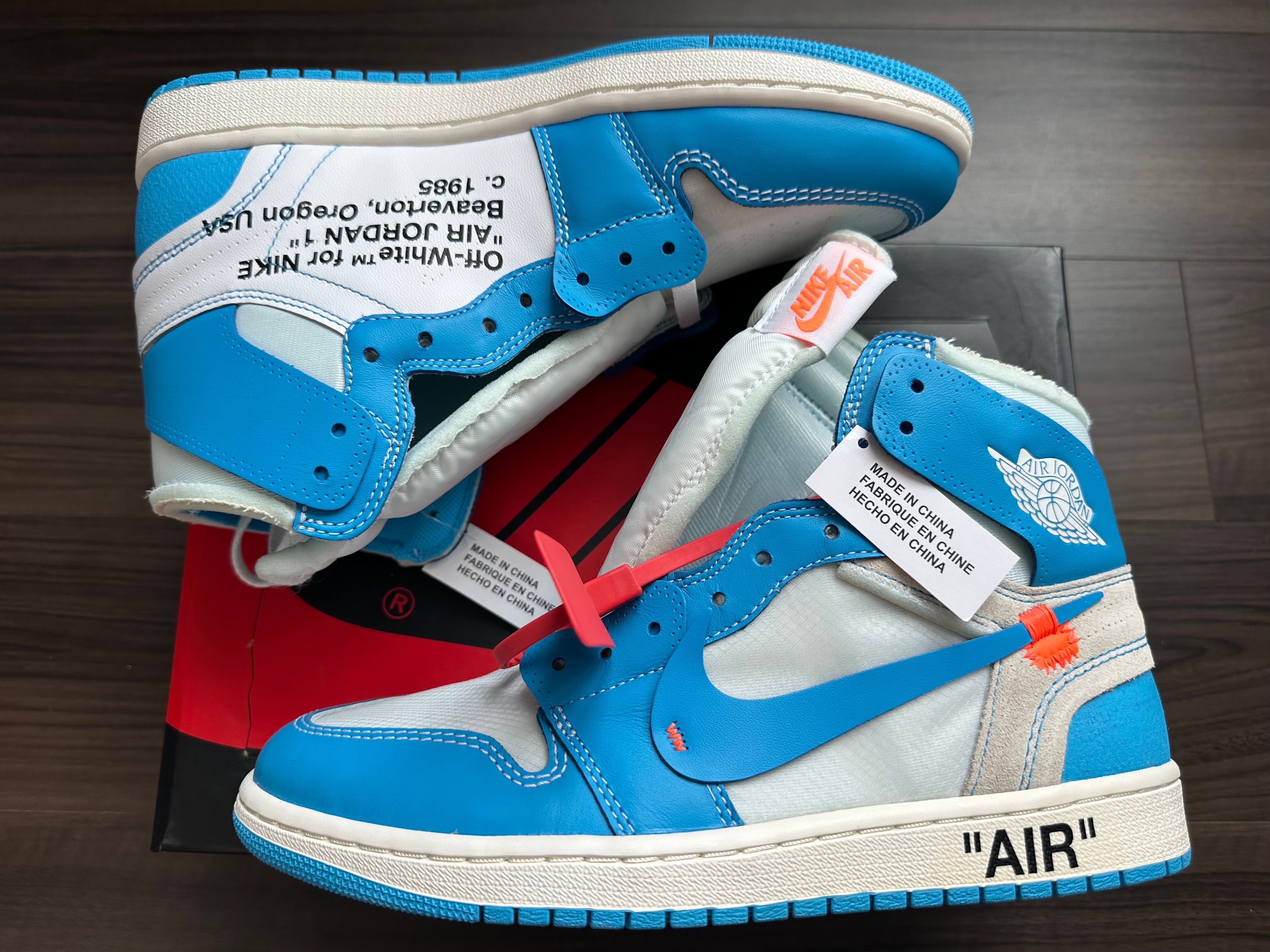 Off-White × Nike Air Jordan 1 High UNC "White/Dark Powder Blue"