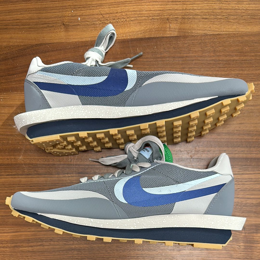 CLOT × Sacai × Nike LD Waffle "Grey Obsidian/Cool Grey"