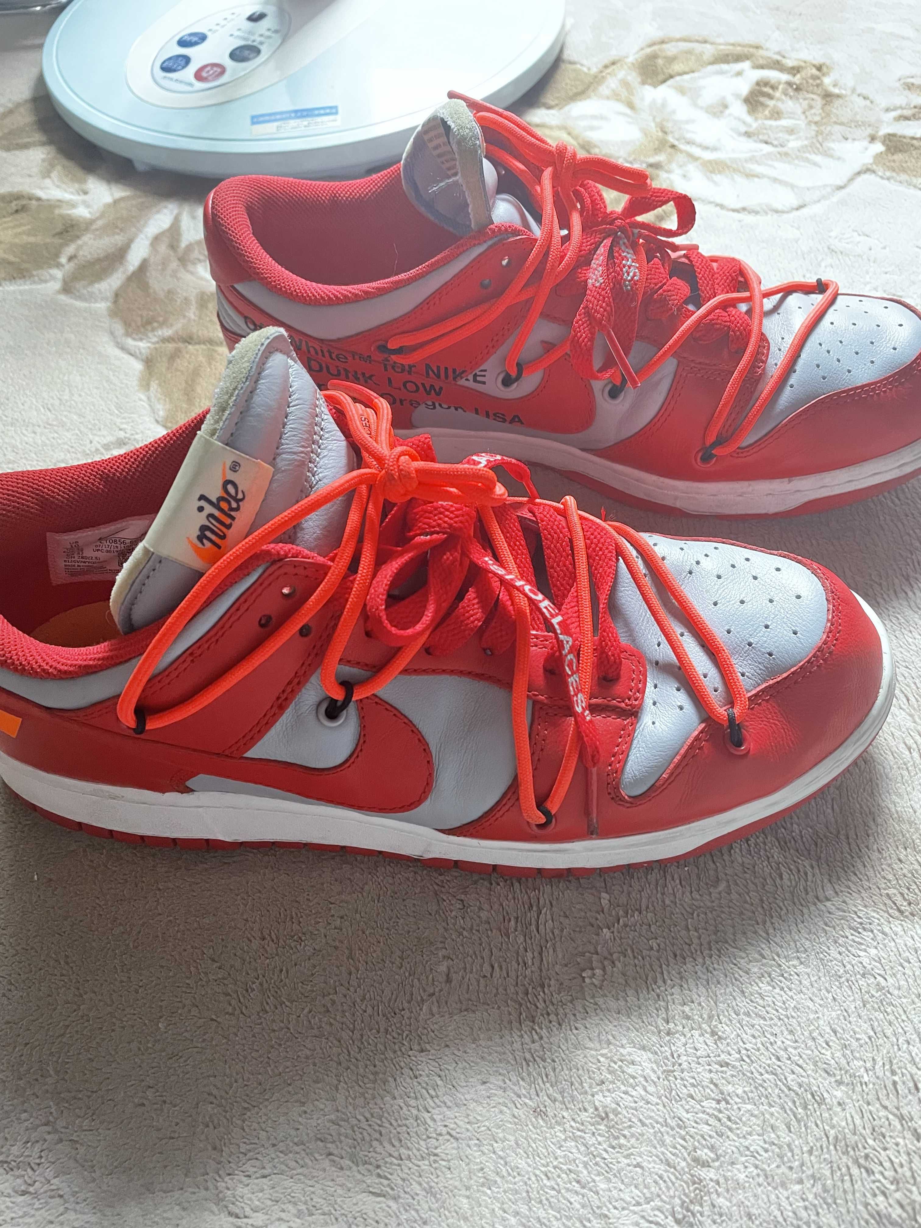 Off-White × Nike Dunk Low "University Red/Wolf Grey"