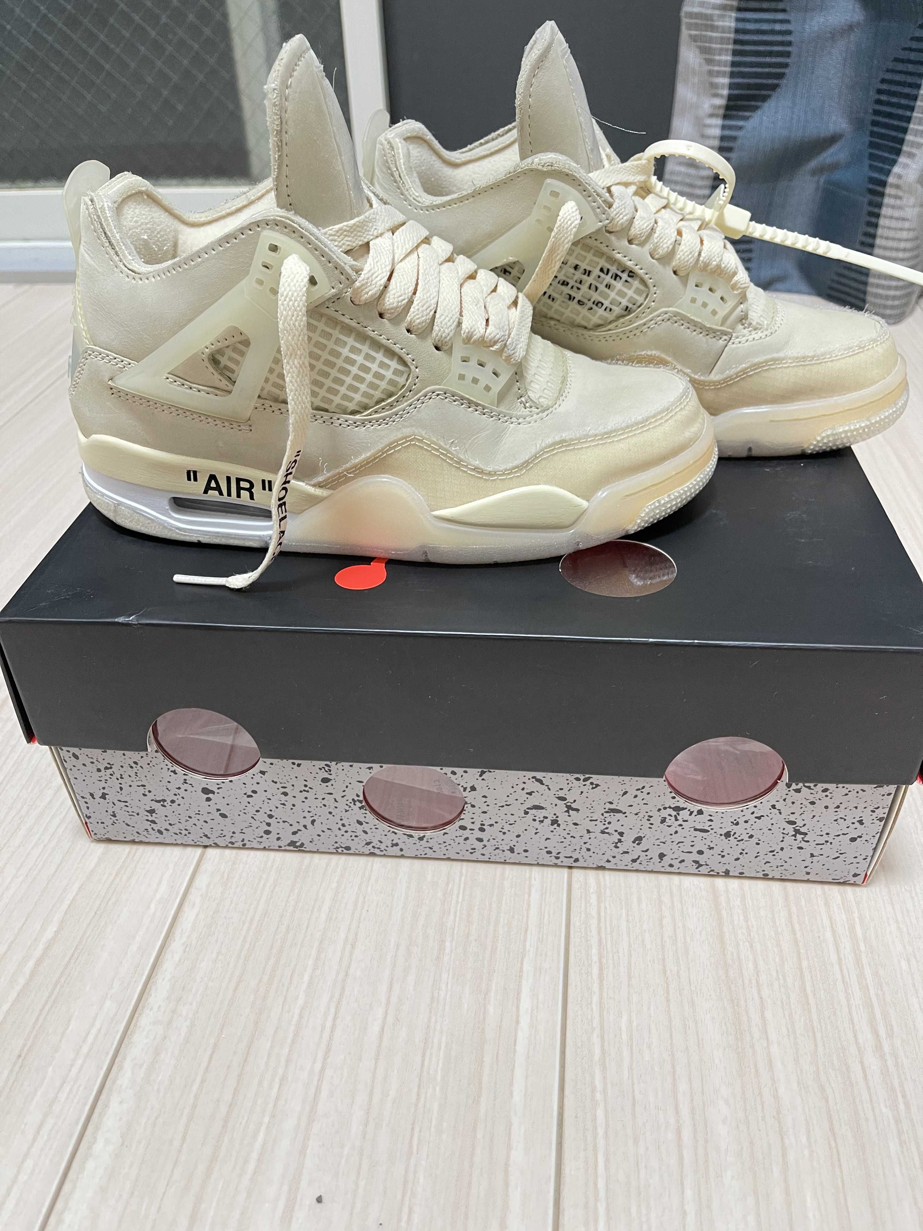 Off-White × Nike Women's Air Jordan 4 SP "Sail"