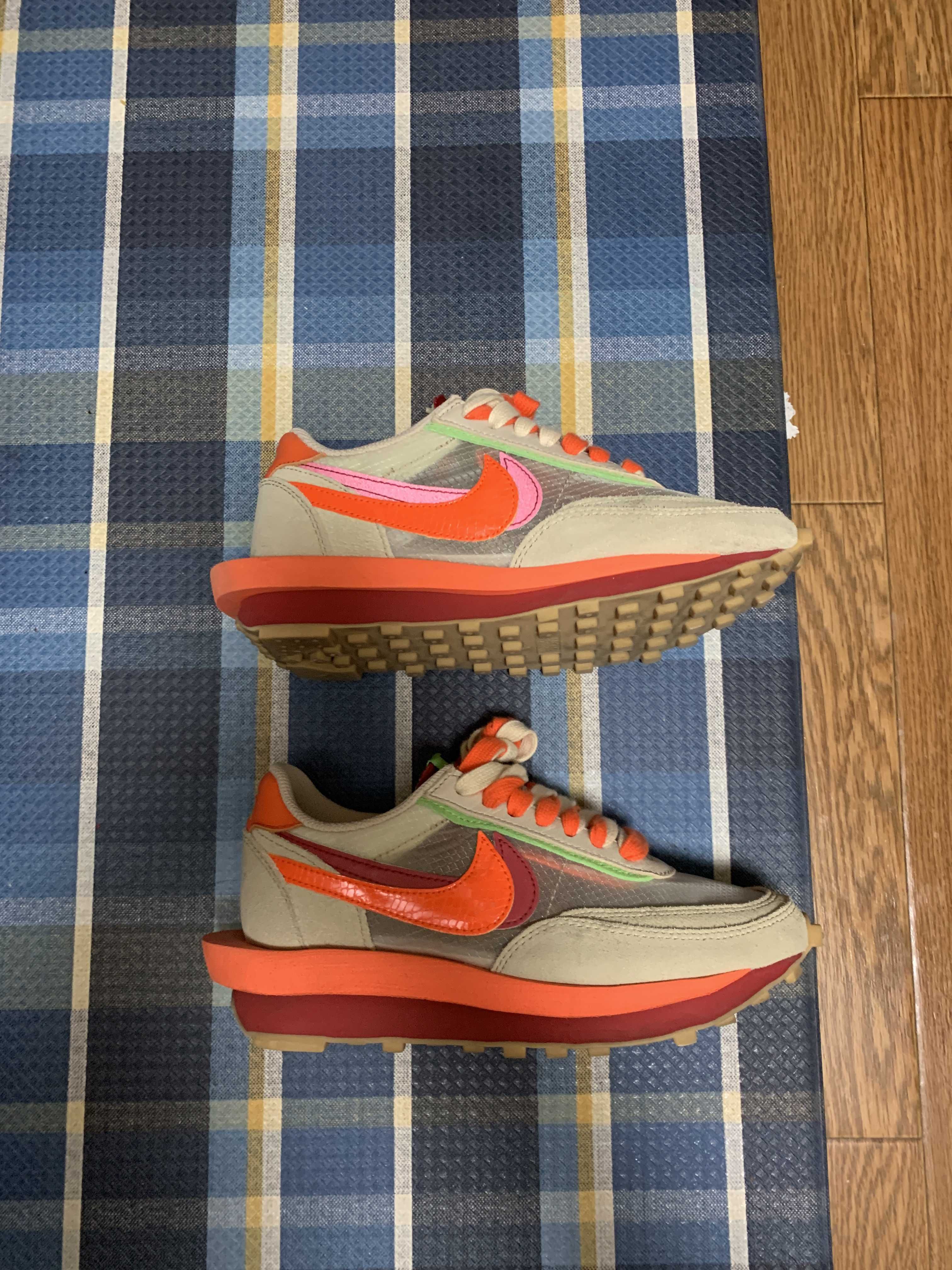 CLOT × Sacai × Nike LD Waffle "Orange Blaze"