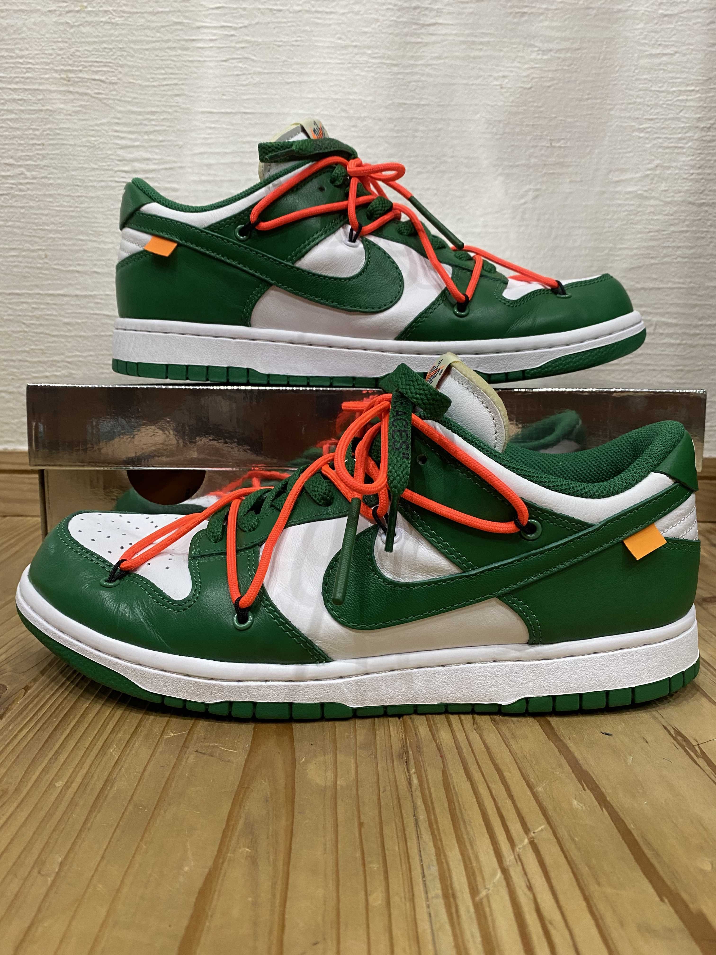 Off-White × Nike Dunk Low "White/Pine Green"