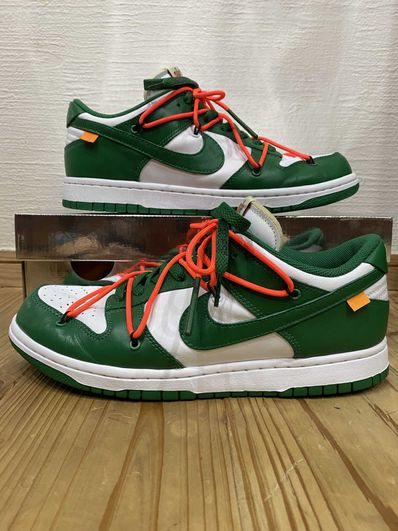 Off-White × Nike Dunk Low "White/Pine Green"