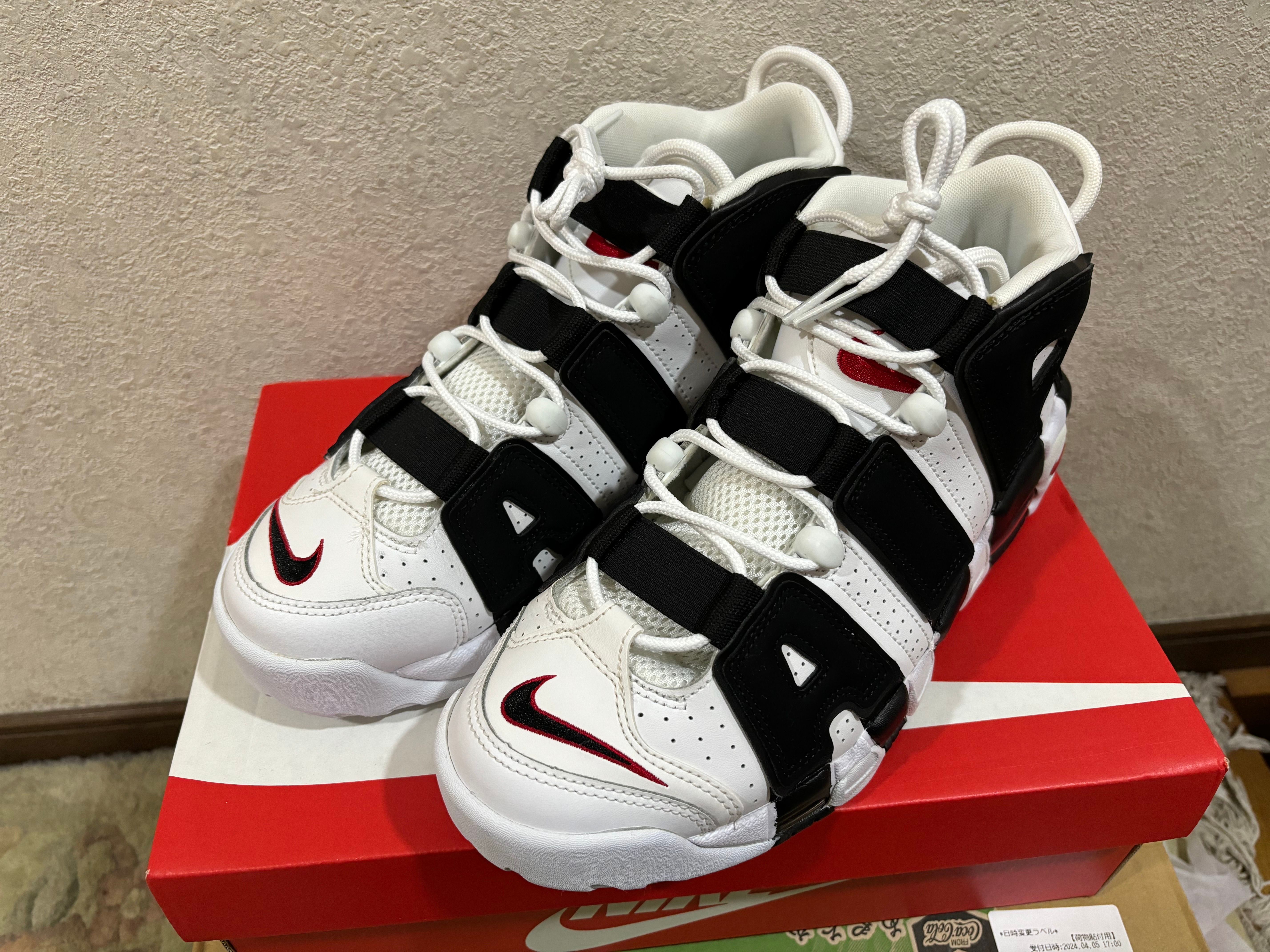 NIKE AIR MORE UPTEMPO "WHITE/BLACK/UNIVERSITY RED"(2020)