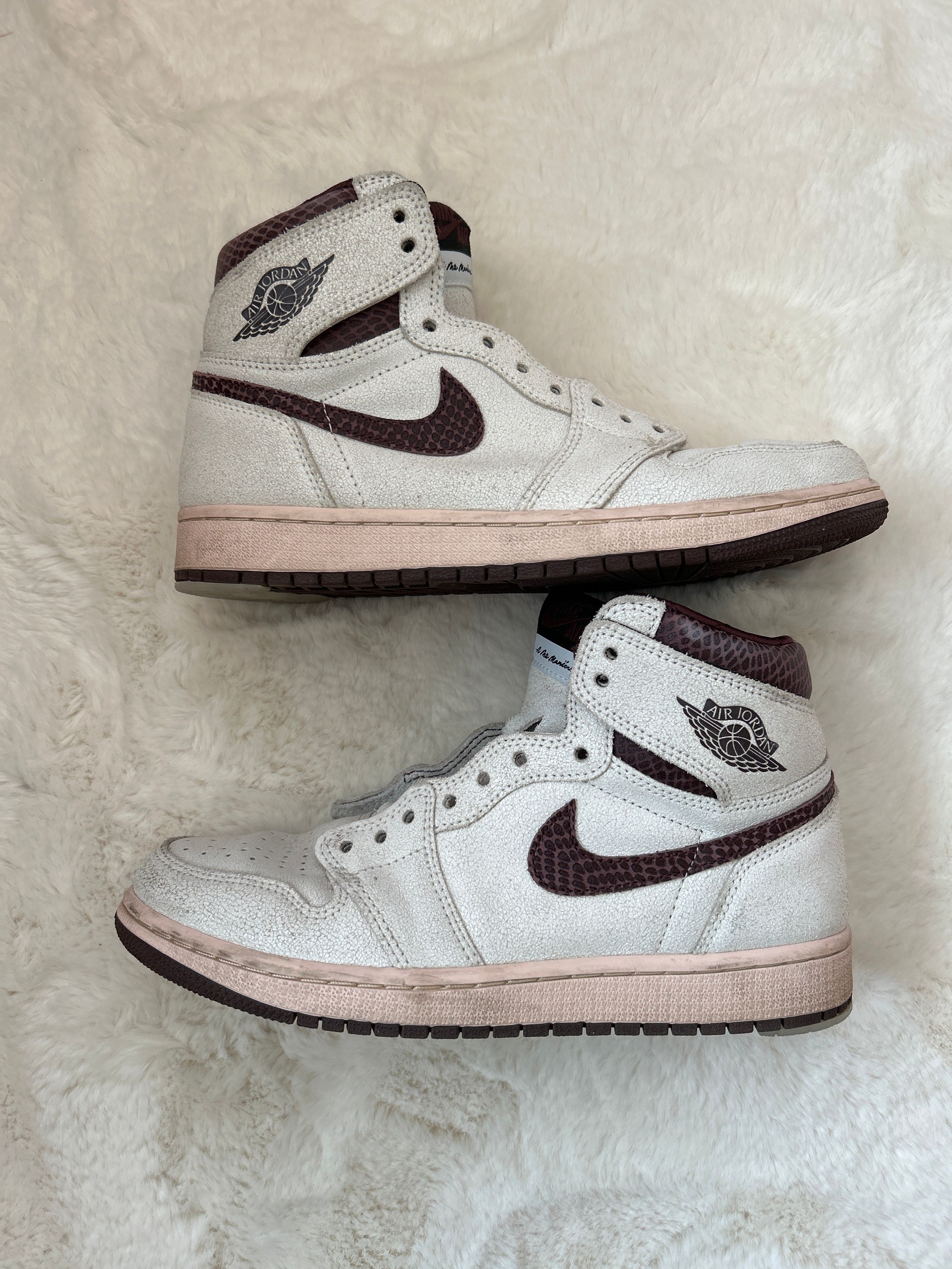A Ma Maniere × Nike Air Jordan 1 Retro High OG "Sail and Burgundy"