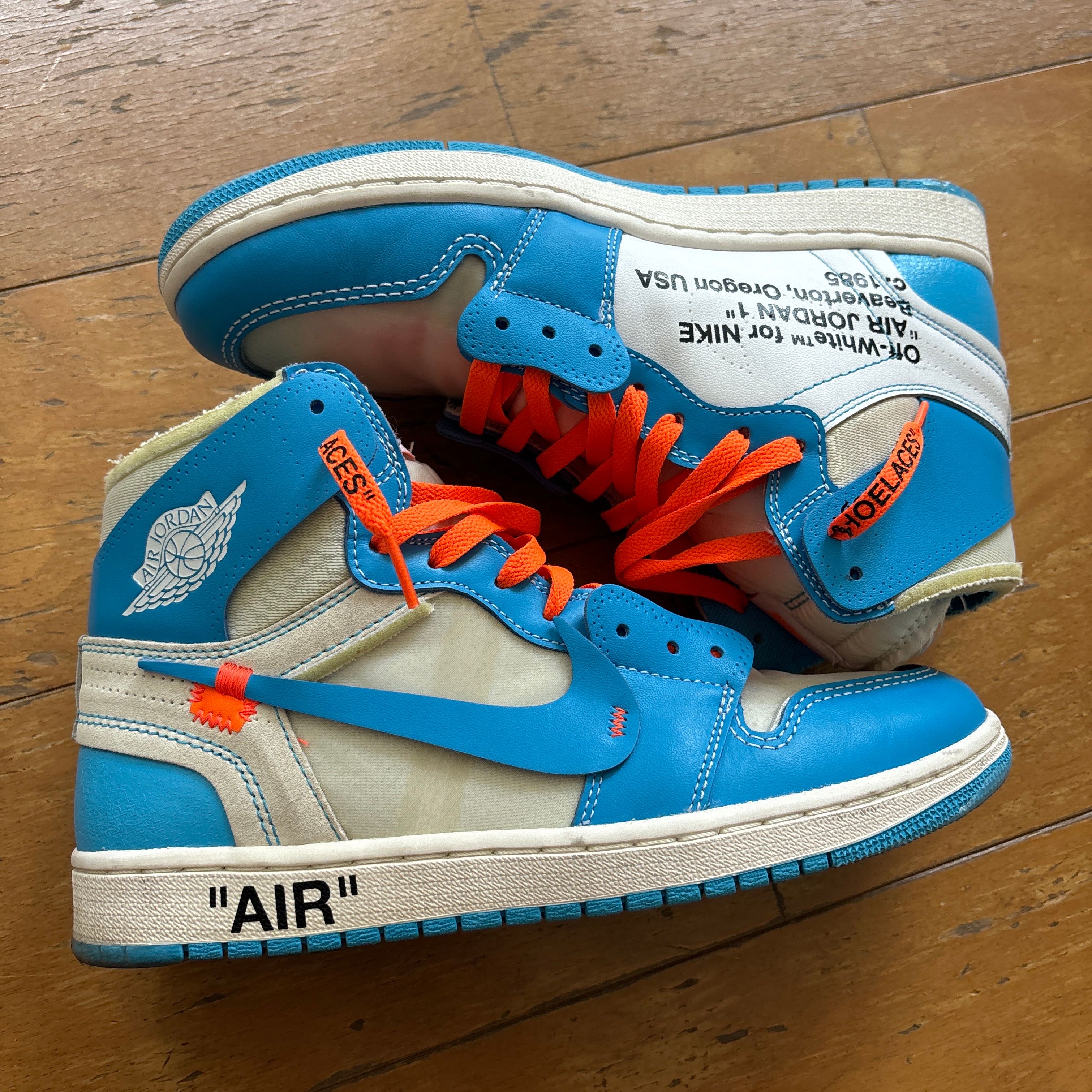 Off-White × Nike Air Jordan 1 High UNC "White/Dark Powder Blue"