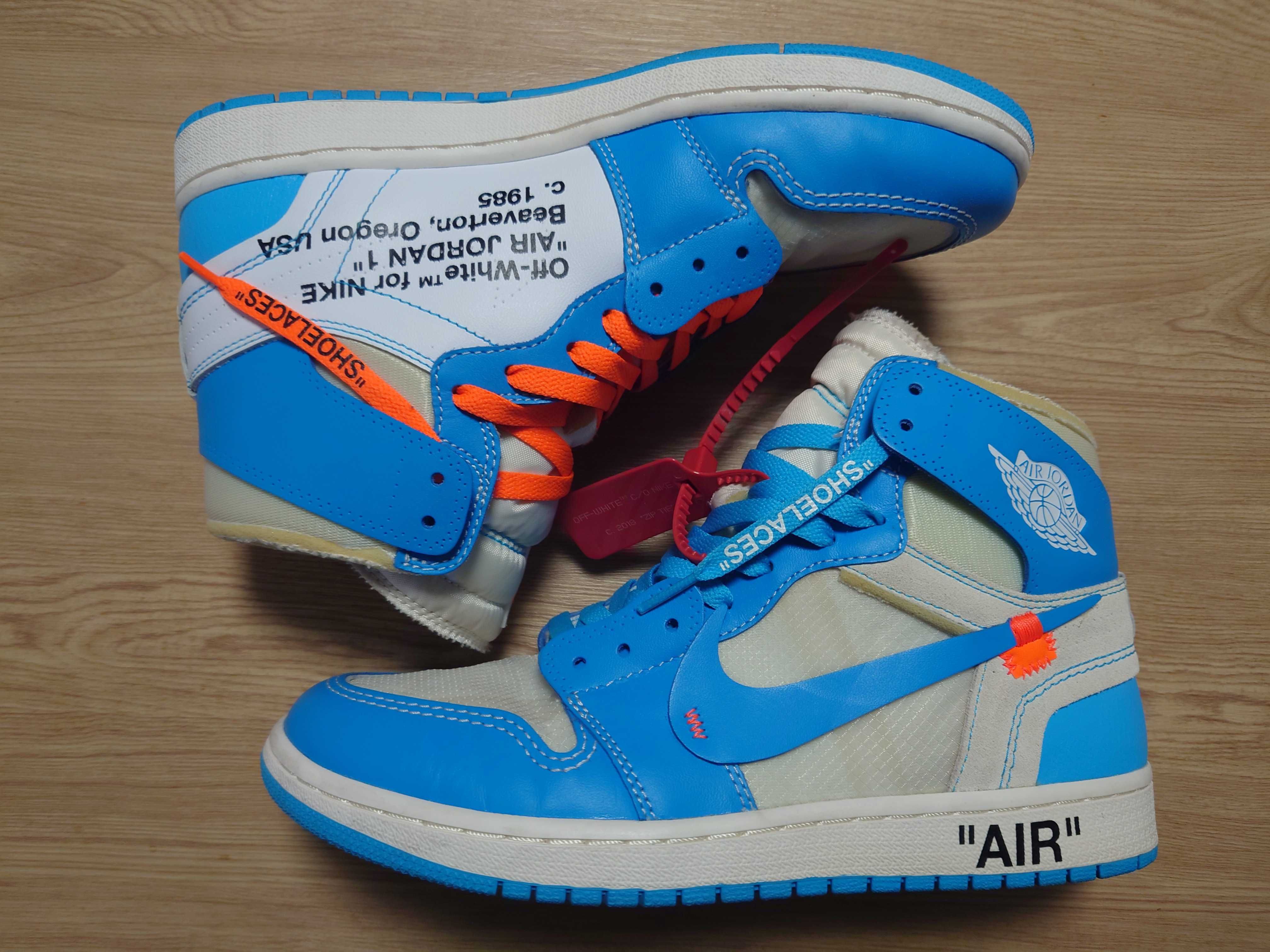 Off-White × Nike Air Jordan 1 High UNC "White/Dark Powder Blue"