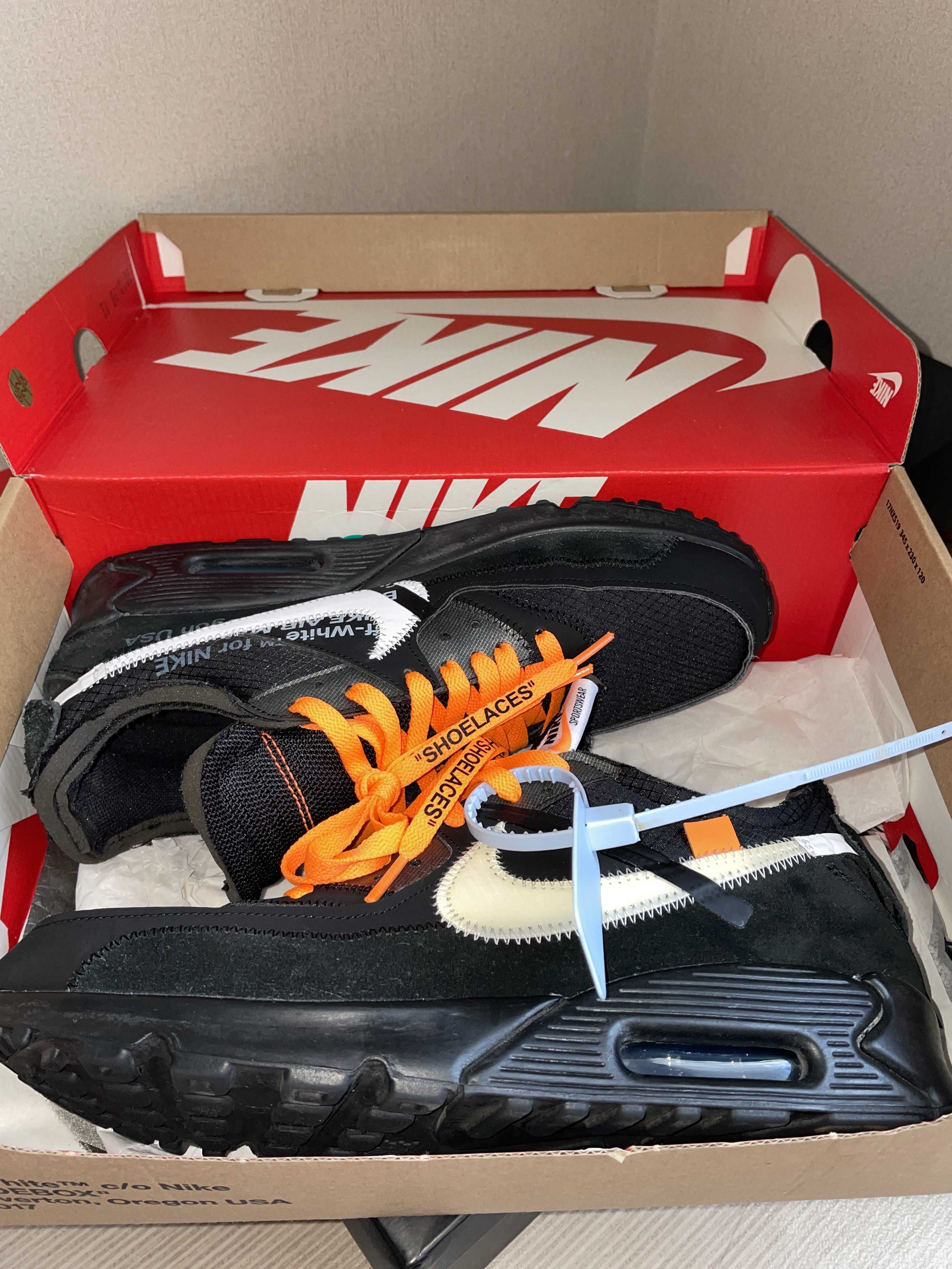 Off-White × Nike Air Max 90 "Black/Black-Cone-White"