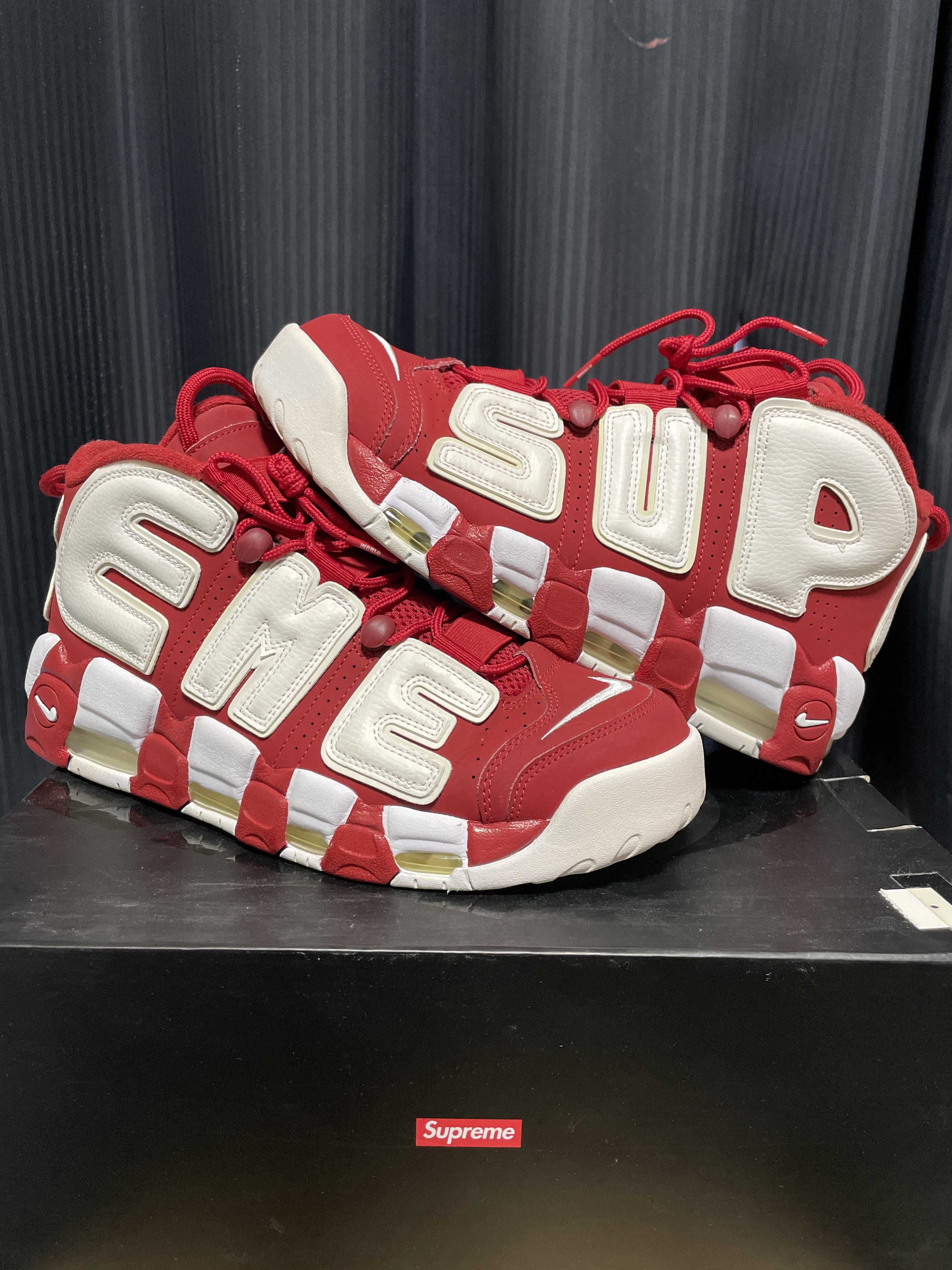 Supreme × Nike Air More Uptempo "White/Red"