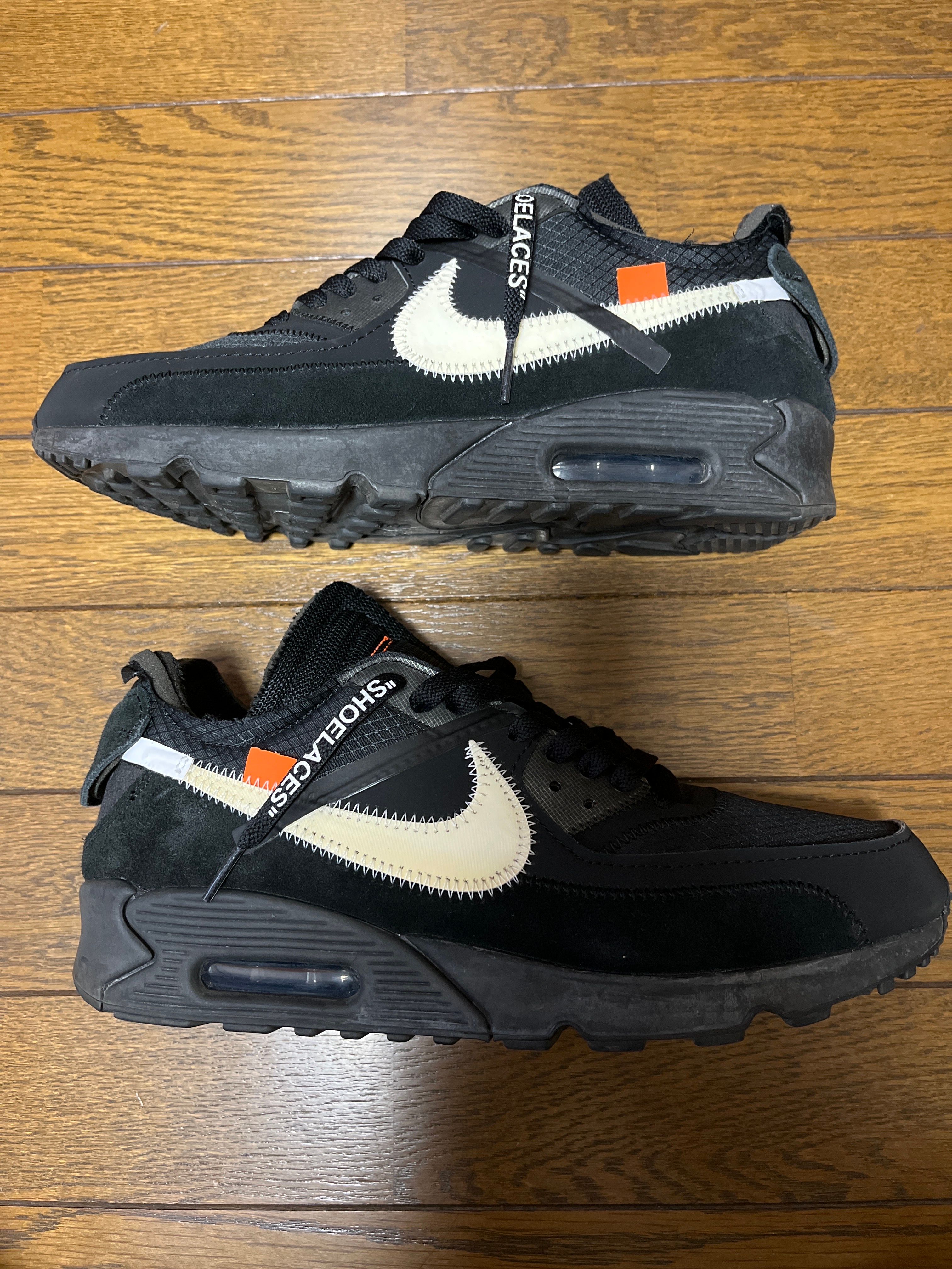 Off-White × Nike Air Max 90 "Black/Black-Cone-White"