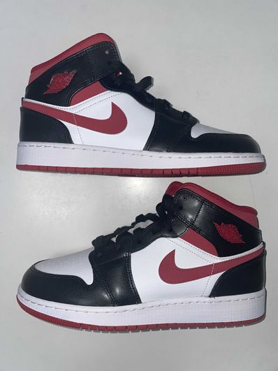 NIKE GS AIR JORDAN 1 MID "WHITE/GYM RED/BLACK"