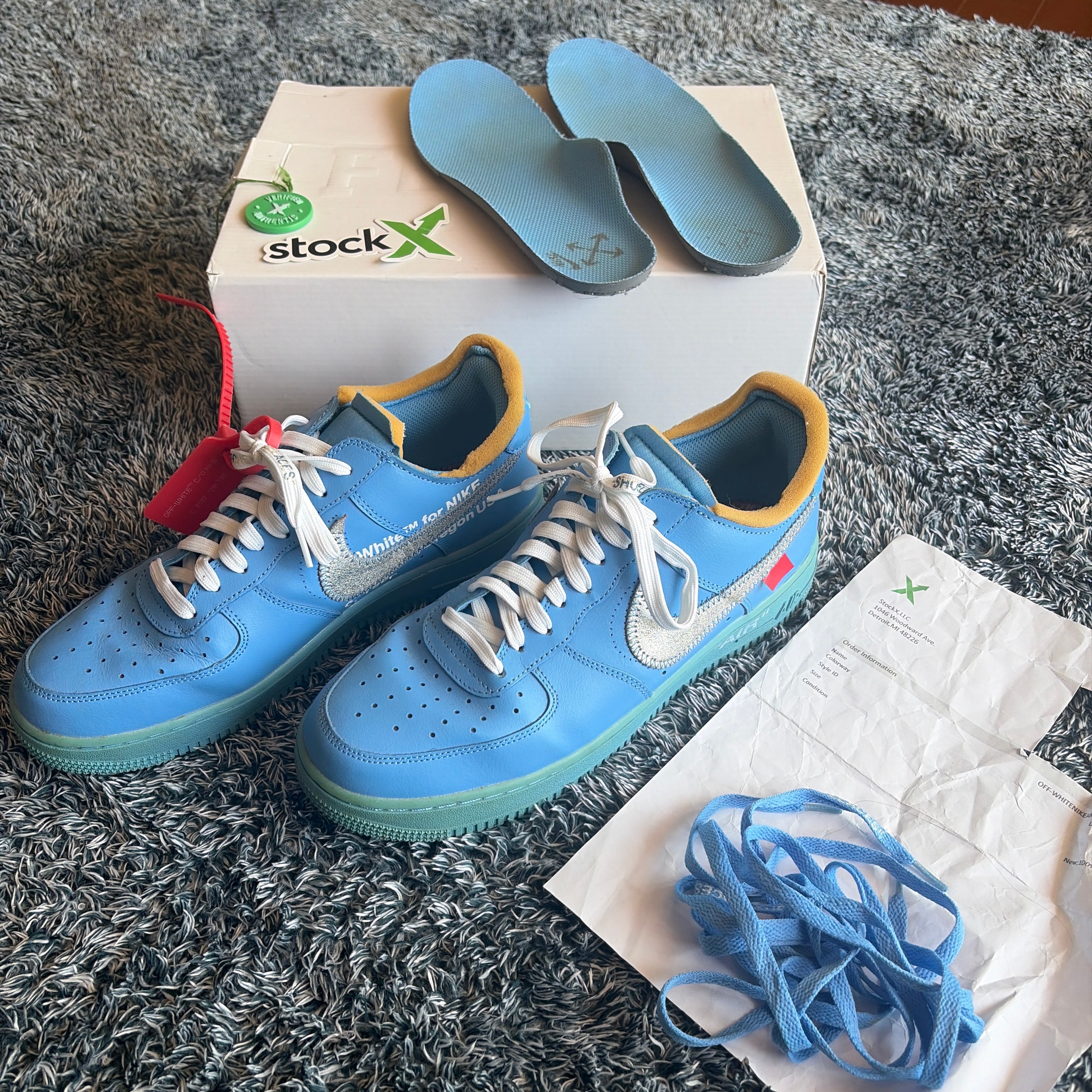 Off-White × Nike Air Force 1 Low "MCA University Blue"