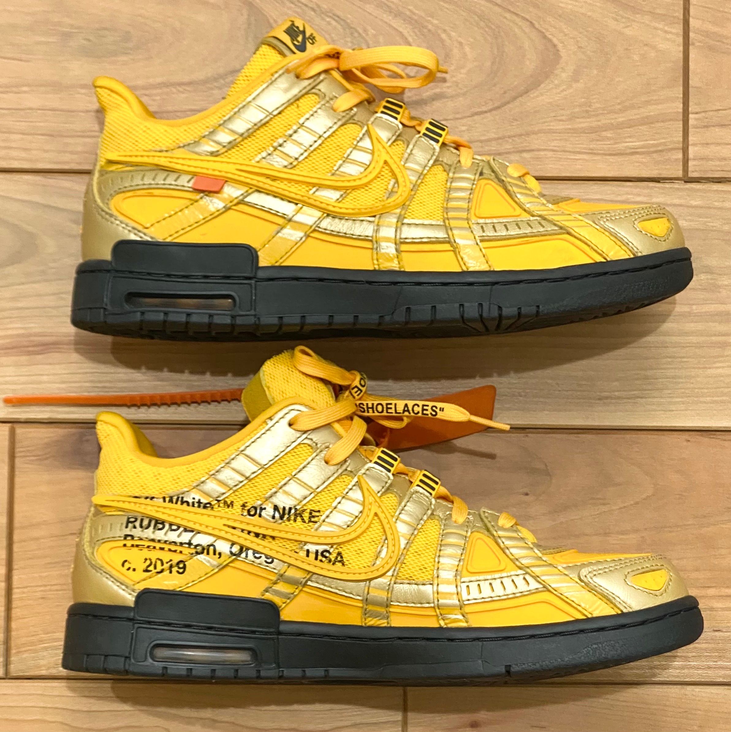 Off-White × Nike Air Rubber Dunk "University Gold" 