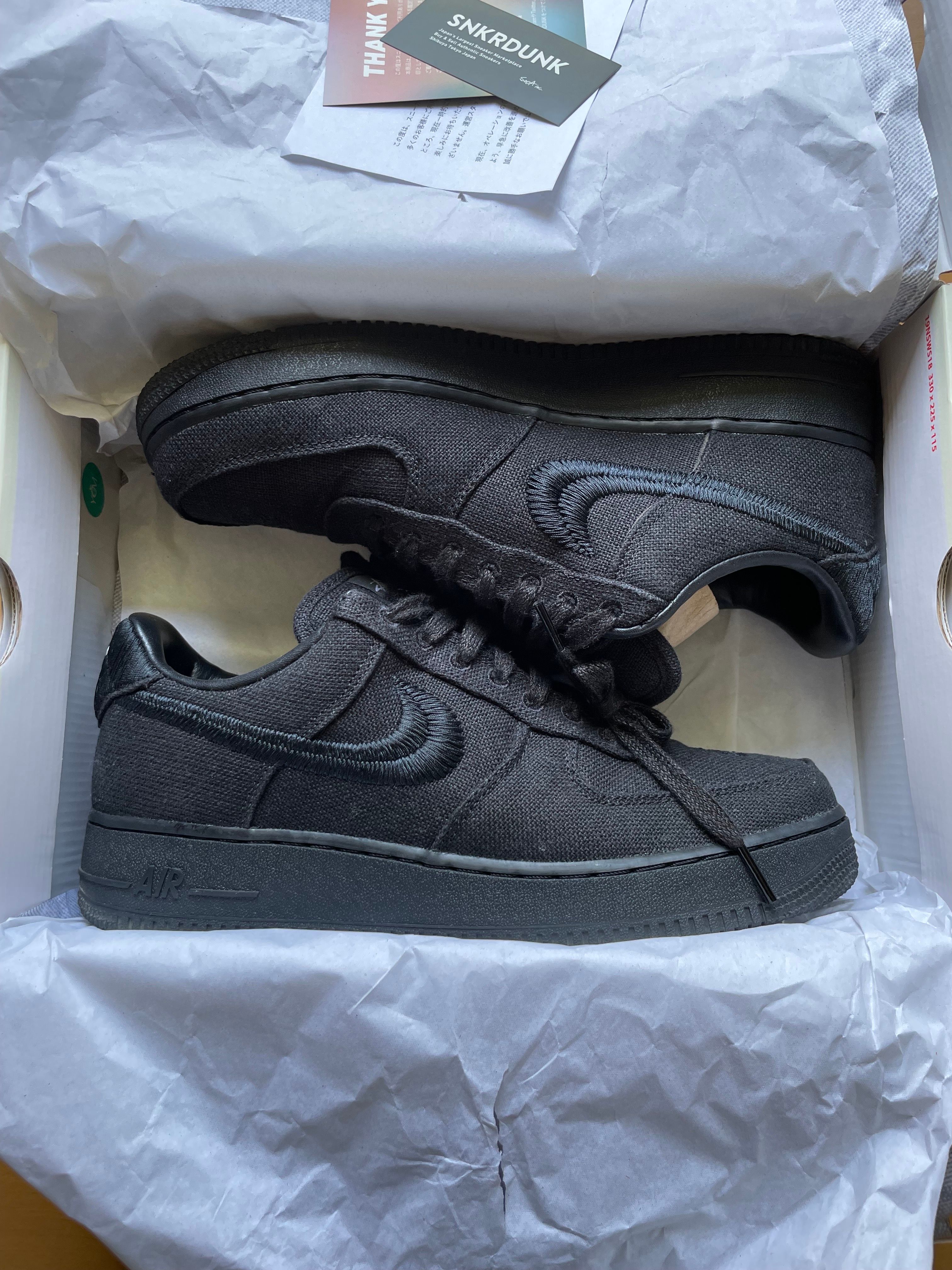 Stussy × Nike Air Force 1 Low "Triple Black"